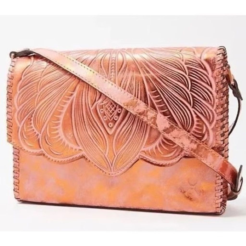 Patricia Nash NEW Patricia Nash Sarola Burnt Coral Hand Tooled Leather Bag Size ONE SIZE - 1 Thumbnail