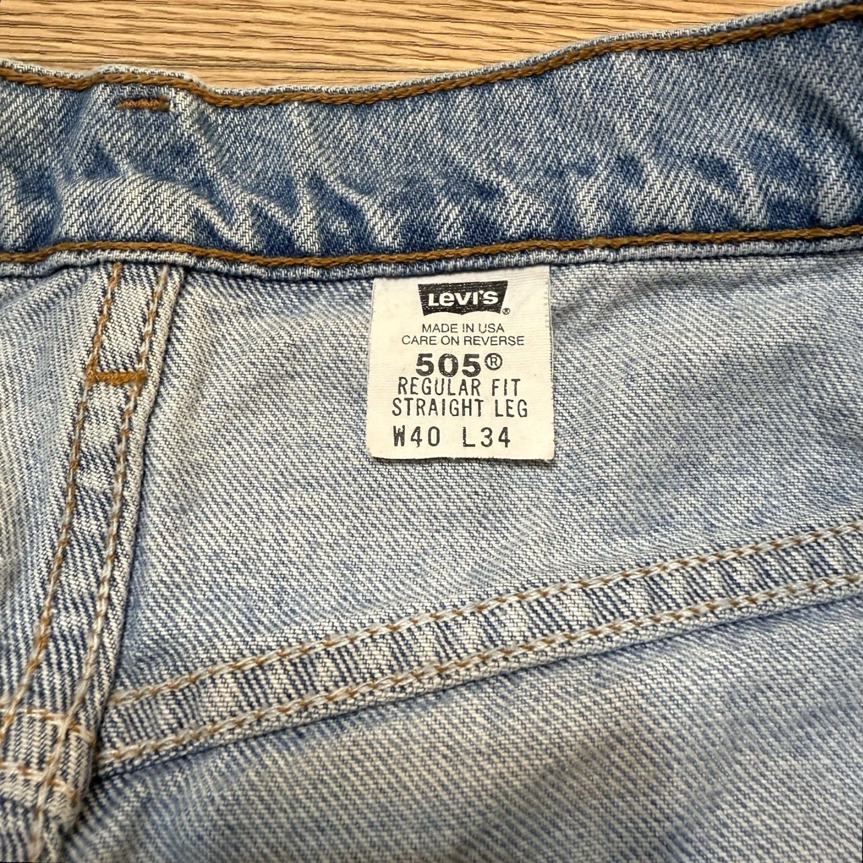 Levi's VINTAGE Levi's 505 Jeans Mens 40x34 Denim Straight Leg Regular Fit Blue 1980s Size US 40 / EU 56 - 2 Thumbnail