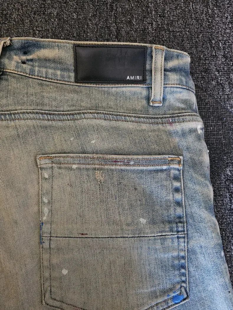 Amiri Amiri Yellow Clay Washed Paint Splatter Jeans. Size US 33 - 5 Thumbnail