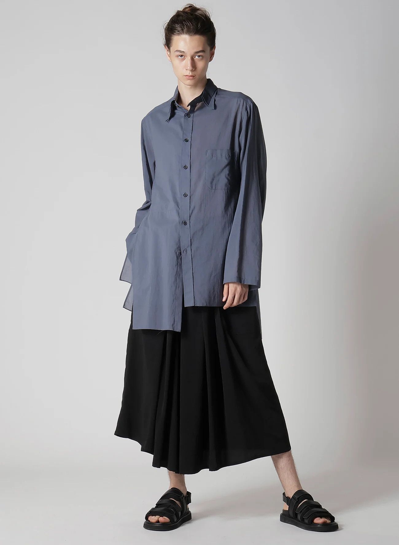 Yohji Yamamoto Yohji Yamamoto Pour Homme - DOUBLE LAYER ASYMMETRY BLOUSE Size US L / EU 52-54 / 3 - 3 Thumbnail