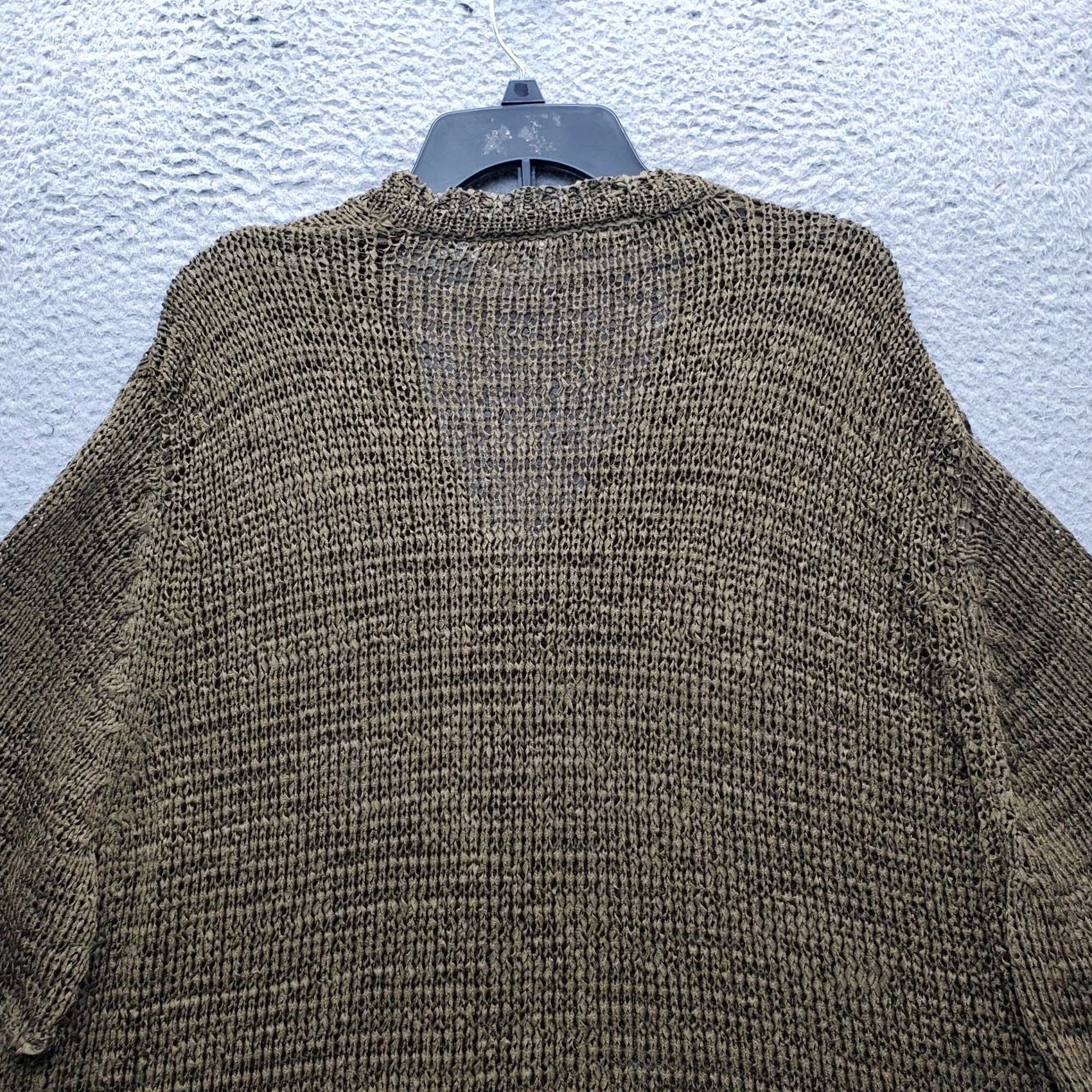 Lee Kathie Lee Cardigan Sweater Women 26W Green Casual Open Knit Short Sleeve V-Neck Shirt Ladies 26W Green Casual Knit Cardigan Size 4XL / US 24-26 - 8 Thumbnail