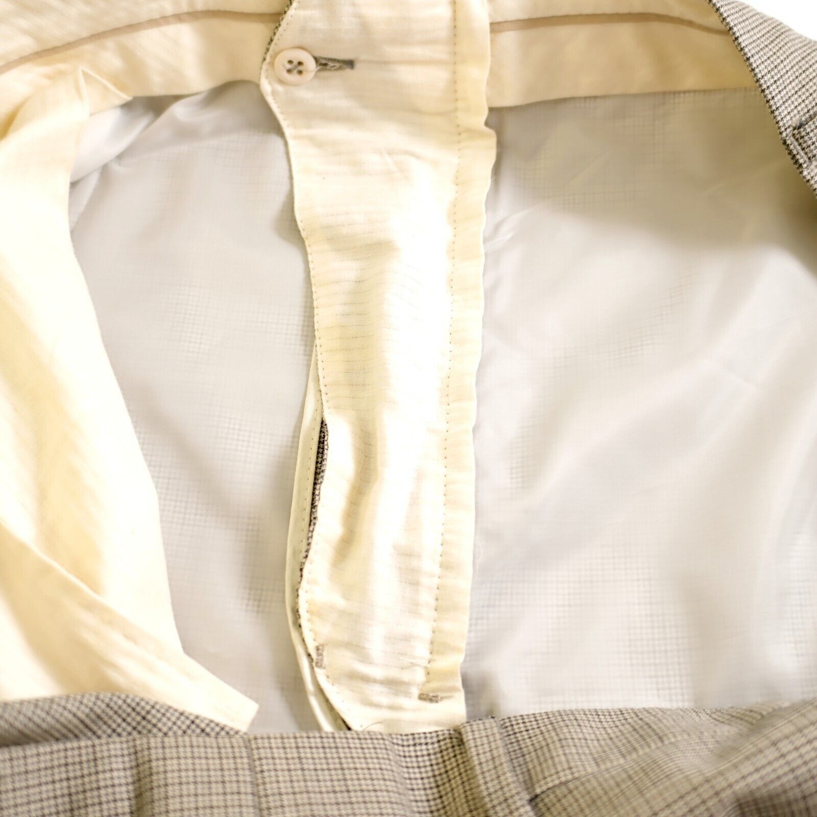 Hart Schaffner Marx Hart Schaffner Marx Wool Dress Pants 45/29 Beige Gray Cream Size 44R - 7 Thumbnail