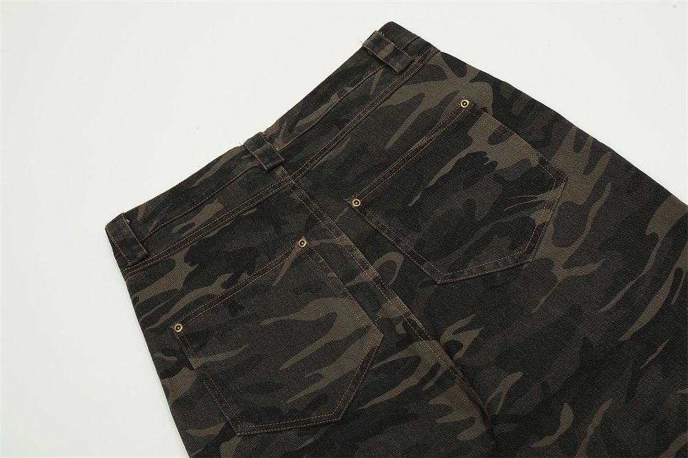 Japanese Brand American contrast camouflage loose straight-leg work jeans Size US 32 / EU 48 - 5 Thumbnail