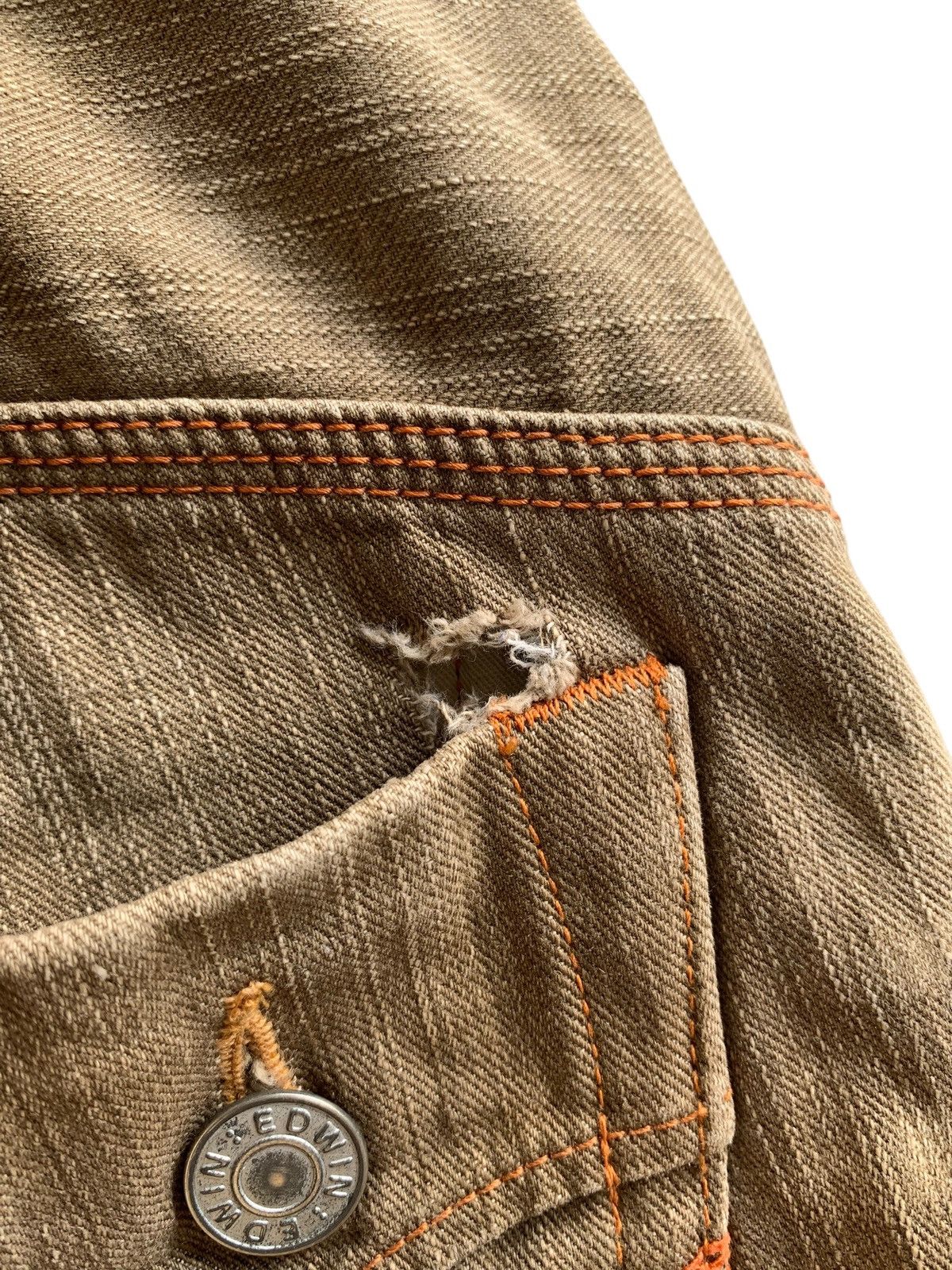 Edwin FLARE EDWIN XV BUCKLE BACK RUSTY JAPANESE DISTRESSED DENIM Size US 33 - 20 Thumbnail