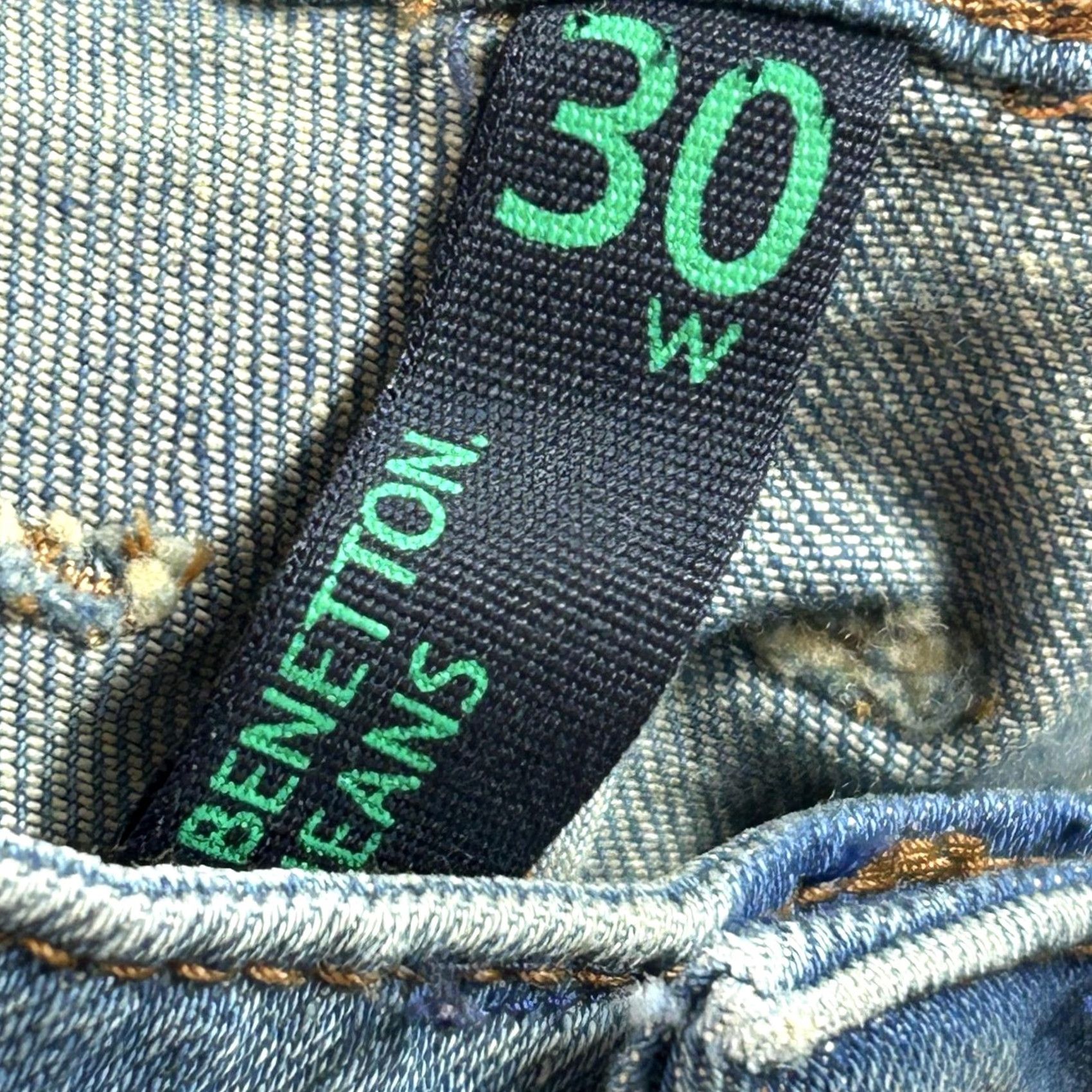 Benetton Benetton Jeans Mens 30x32 Blue Slim Stretch Denim Medium Wash Size US 30 / EU 46 - 4 Thumbnail