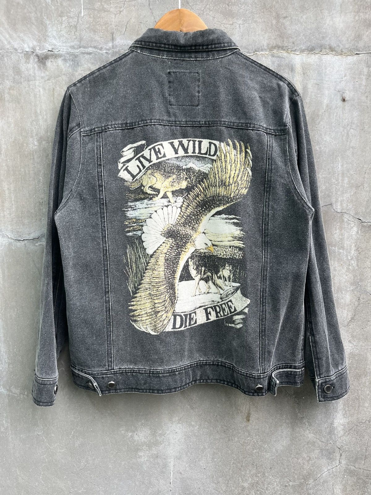 Stussy Live Wild Die Free Denim Jacket Size US L / EU 52-54 / 3 - 1 Thumbnail