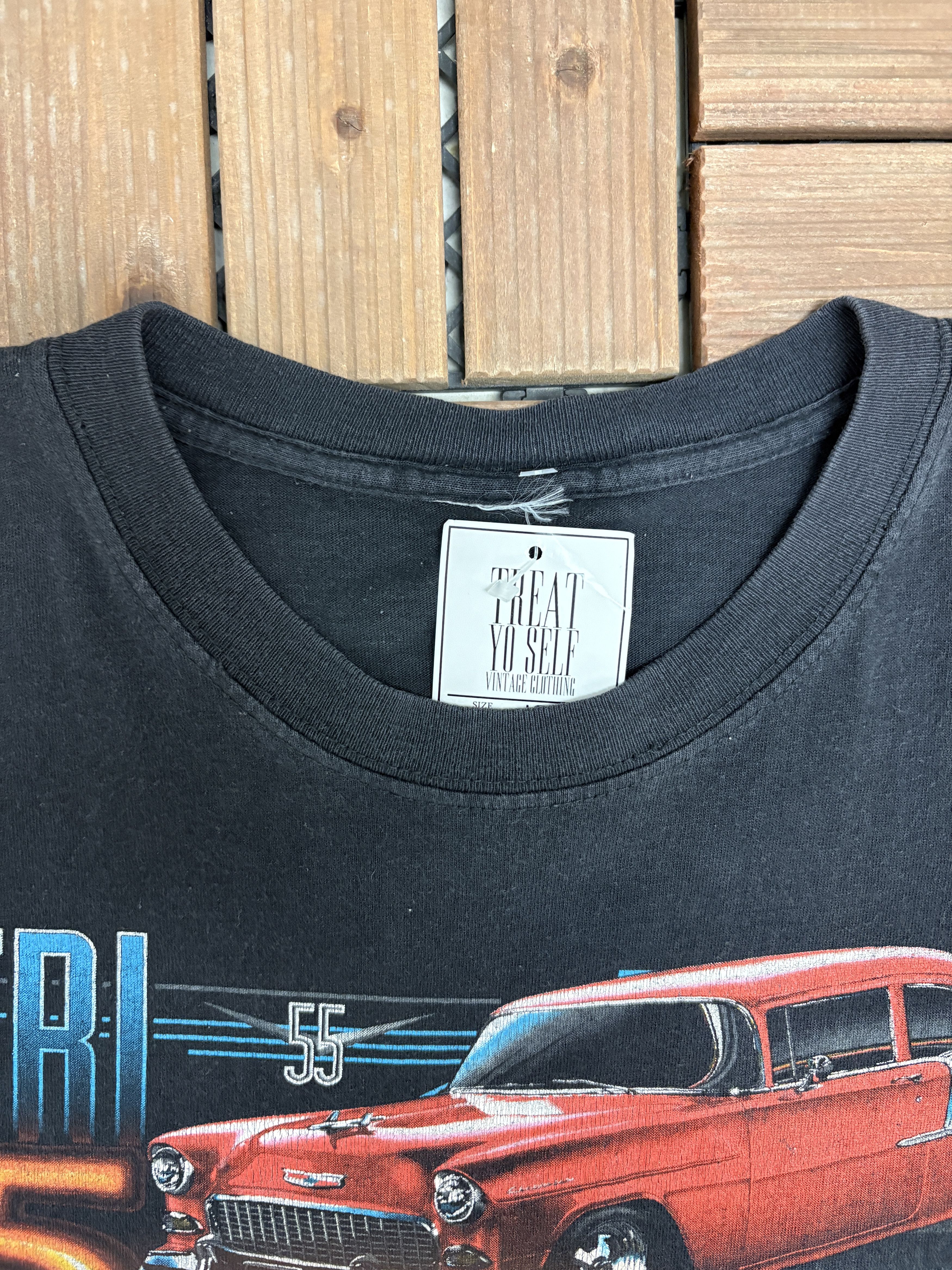 Vintage Chevrolet Tri-Five Vintage Black T-Shirt Tee Size US XXL / EU 58 / 5 - 5 Thumbnail