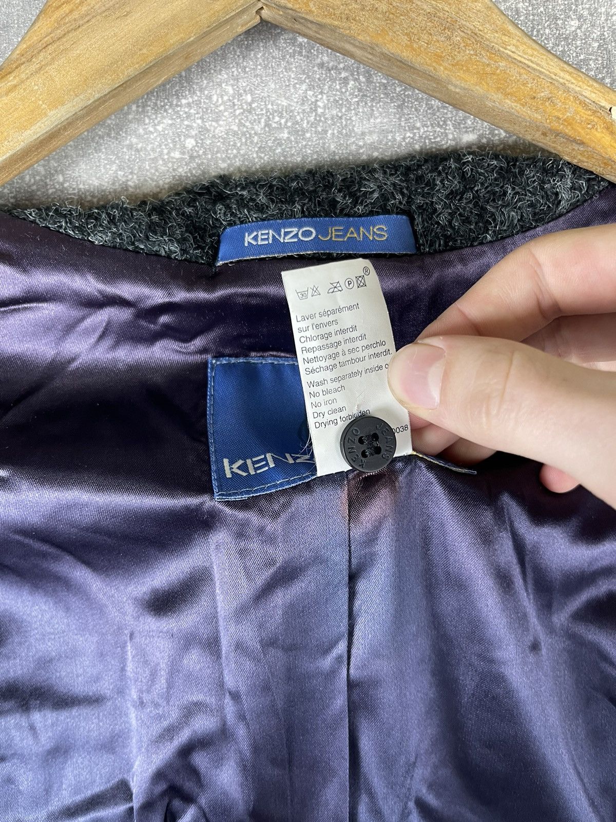 Kenzo Kenzo Jeans Embroidered Wool Blazer Dress Set Early 00s Gray Size L / US 10 / IT 46 - 12 Thumbnail