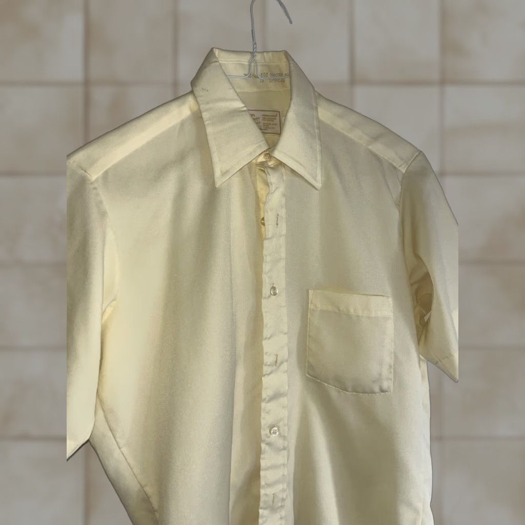 Sears Sears Mens Store Shirt Yellow Size 15 Solid Button-Up Collared Long Sleeve Regular Mens Size US M / EU 48-50 / 2 - 1 Thumbnail