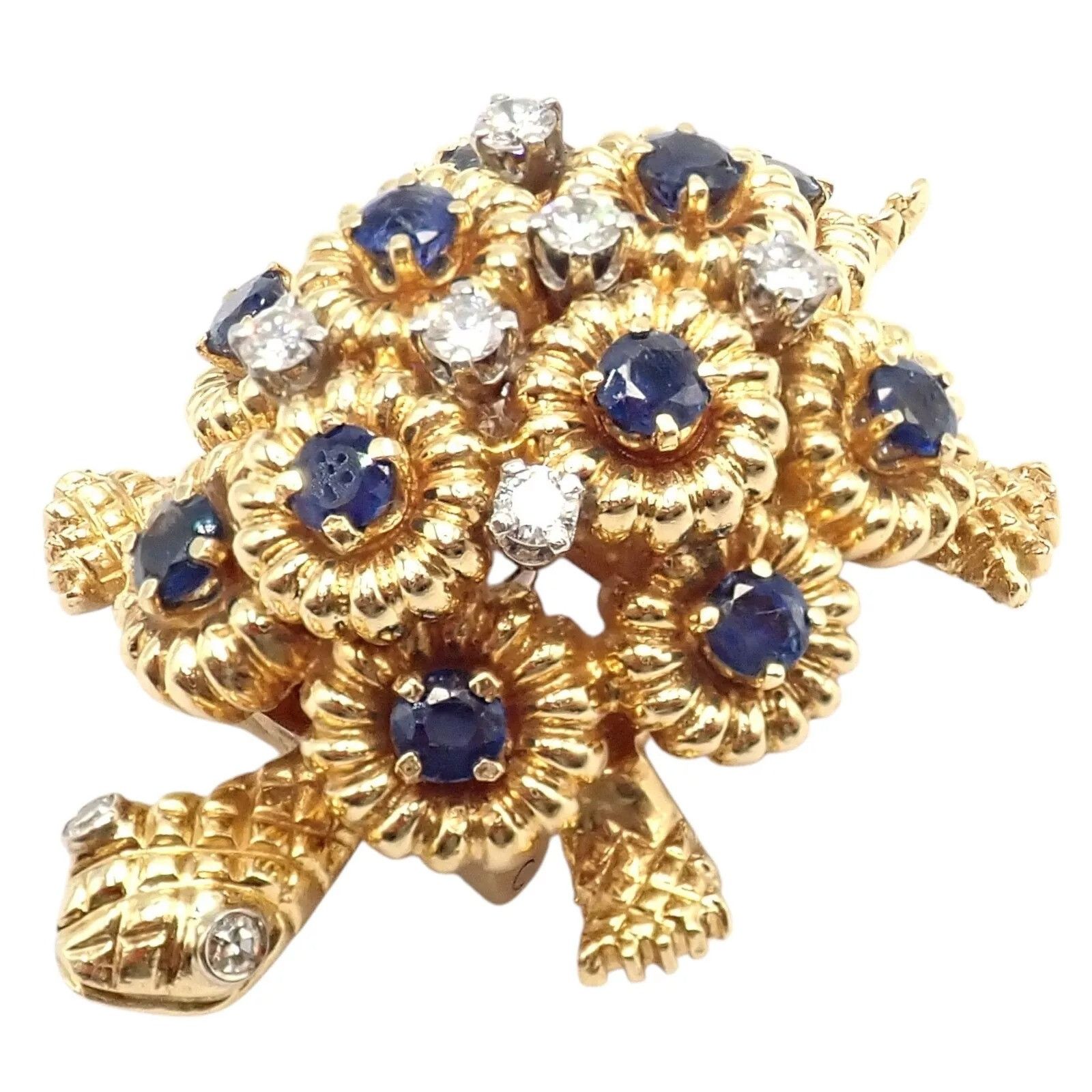Tiffany & Co. Tiffany & Co. 18k Yellow Gold Diamond Sapphire Pin Brooch Size ONE SIZE - 1 Thumbnail