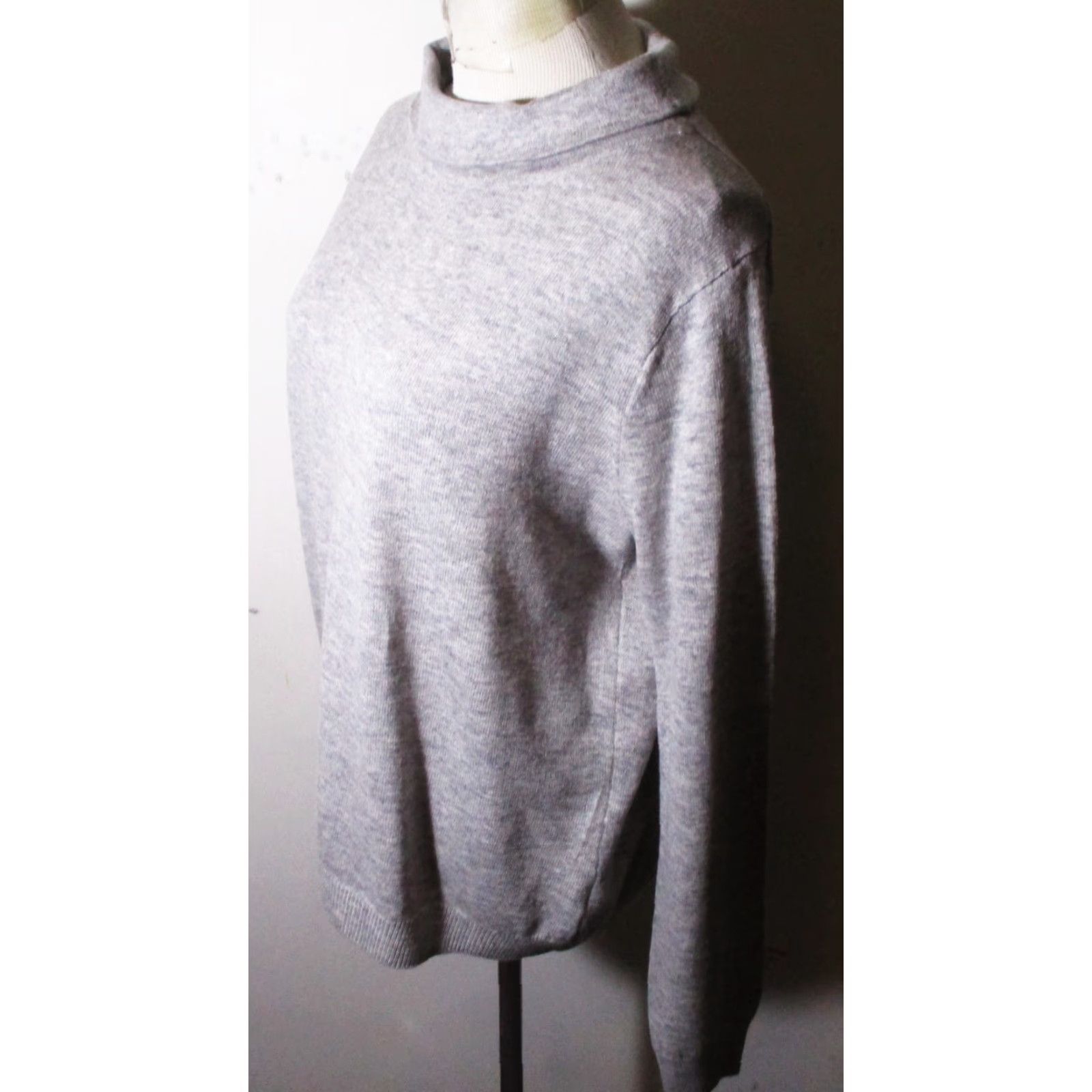 Vintage Woolovers Sweater Shirt Womens L Gray Merino Wool Cashmere Turtleneck Pullover Casual All Seasons 90% Merino Wool, 10% Cashmere Womens Size L / US 10 / IT 46 - 6 Thumbnail