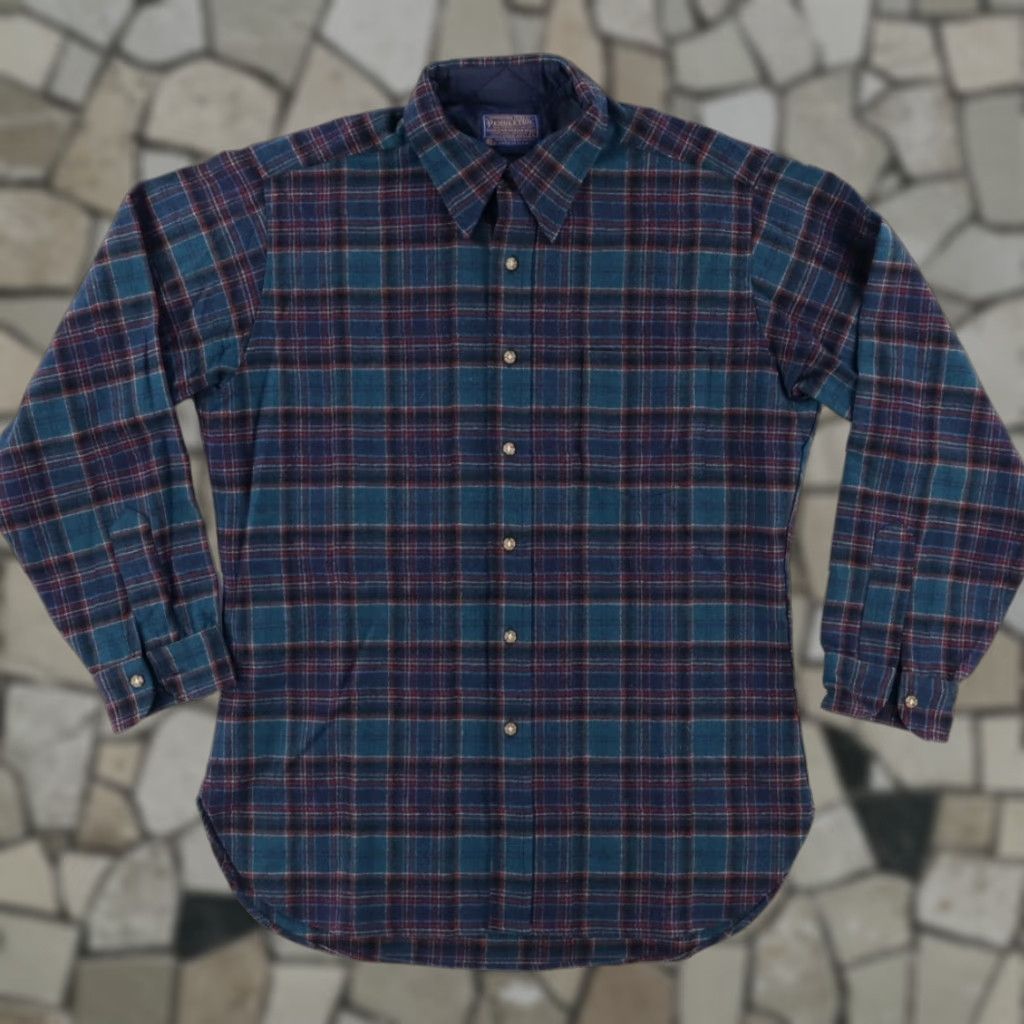 Pendleton VINTAGE Pendleton Shirt Navy Wool Plaid Button Up Men L Size US L / EU 52-54 / 3 - 1 Thumbnail