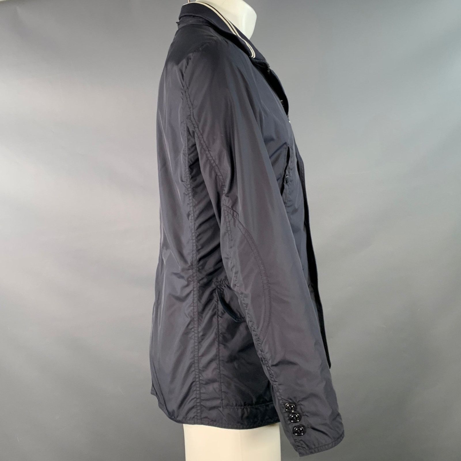 Moncler MONCLER Size M Navy Nylon Zip Buttons Windbreaker Jacket Size US M / EU 48-50 / 2 - 3 Thumbnail