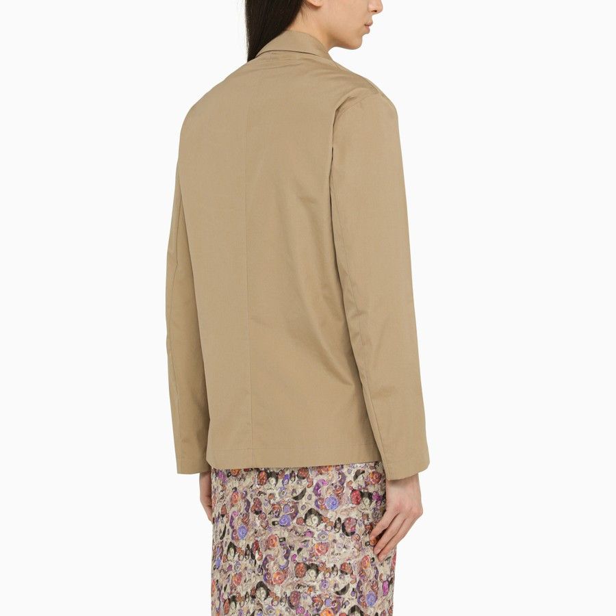 Dries Van Noten o1d2blof0824 Double-breasted Cotton Jacket in Beige Size M / US 6-8 / IT 42-44 - 3 Thumbnail