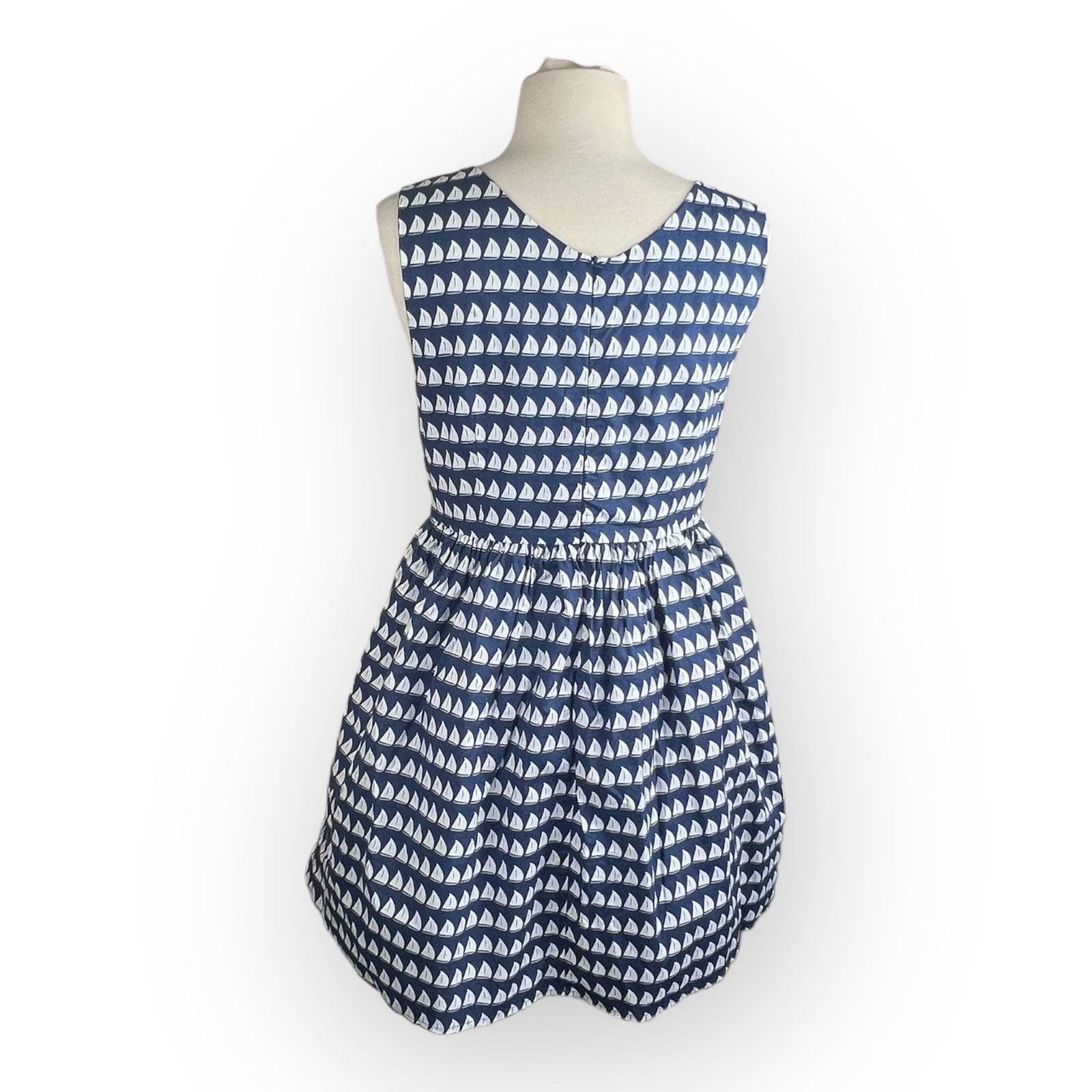 Nordstrom Kling Battelli Navy Blue A-Line Dress - Sailboat Print Size M / US 6-8 / IT 42-44 - 8 Thumbnail