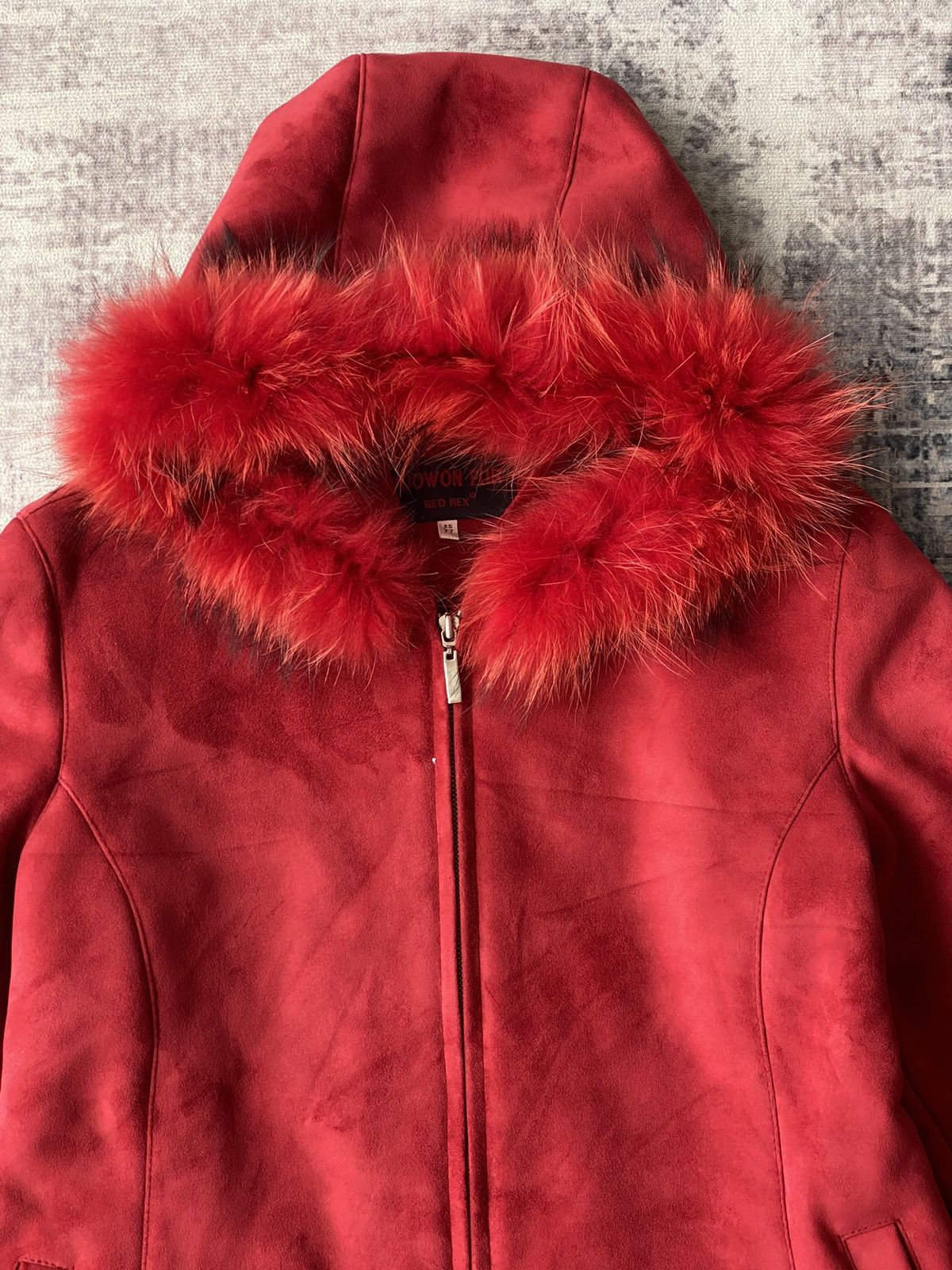 Japanese Brand × Tornado Mart Punk Doowon Fur Red Rex Raccoon Suede Jacket Hoodie Goa Size US M / EU 48-50 / 2 - 2 Thumbnail