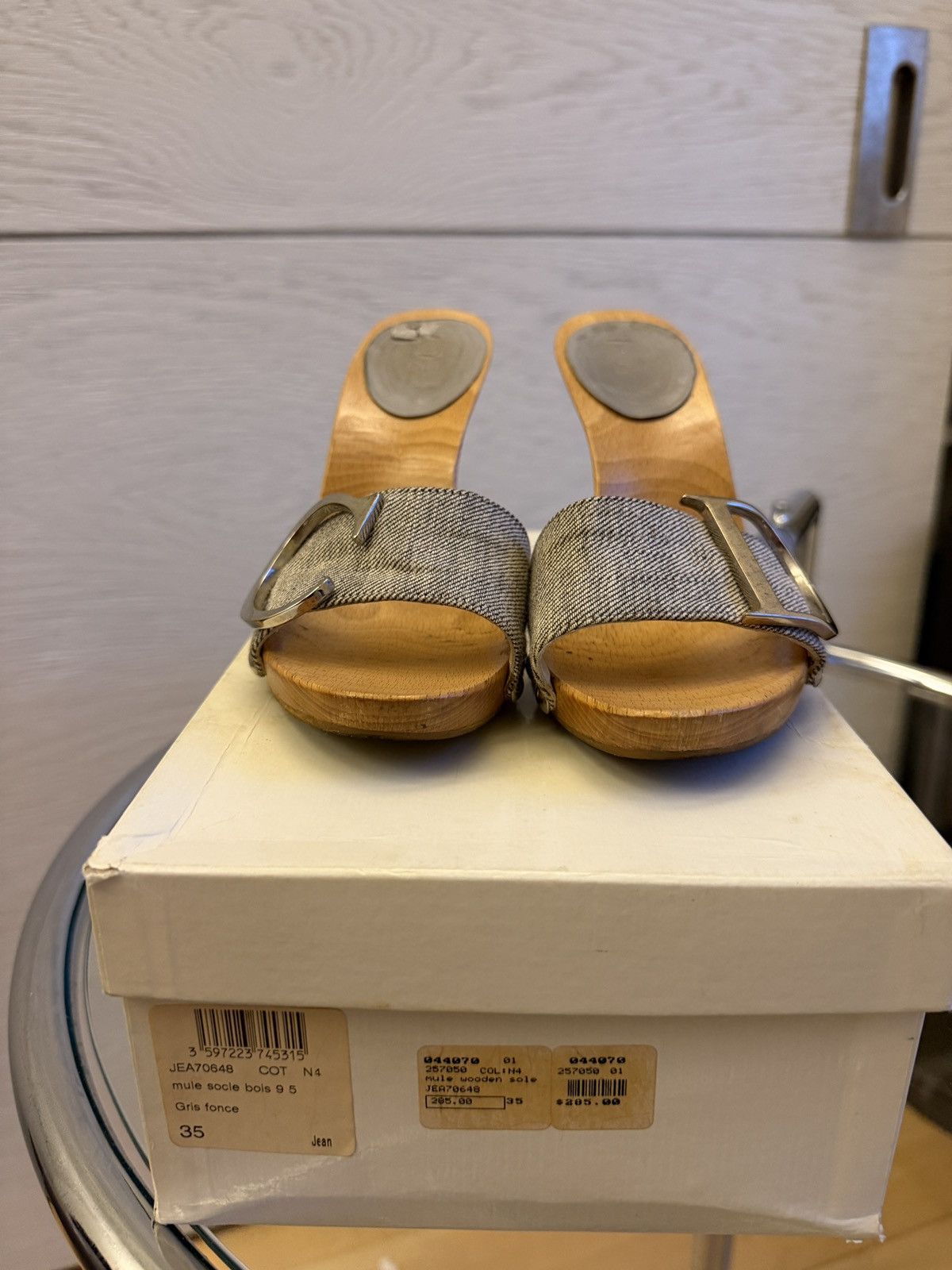 Dior Vintage Christian Dior Wood Sole mule heels Size US 5 / IT 35 - 3 Thumbnail