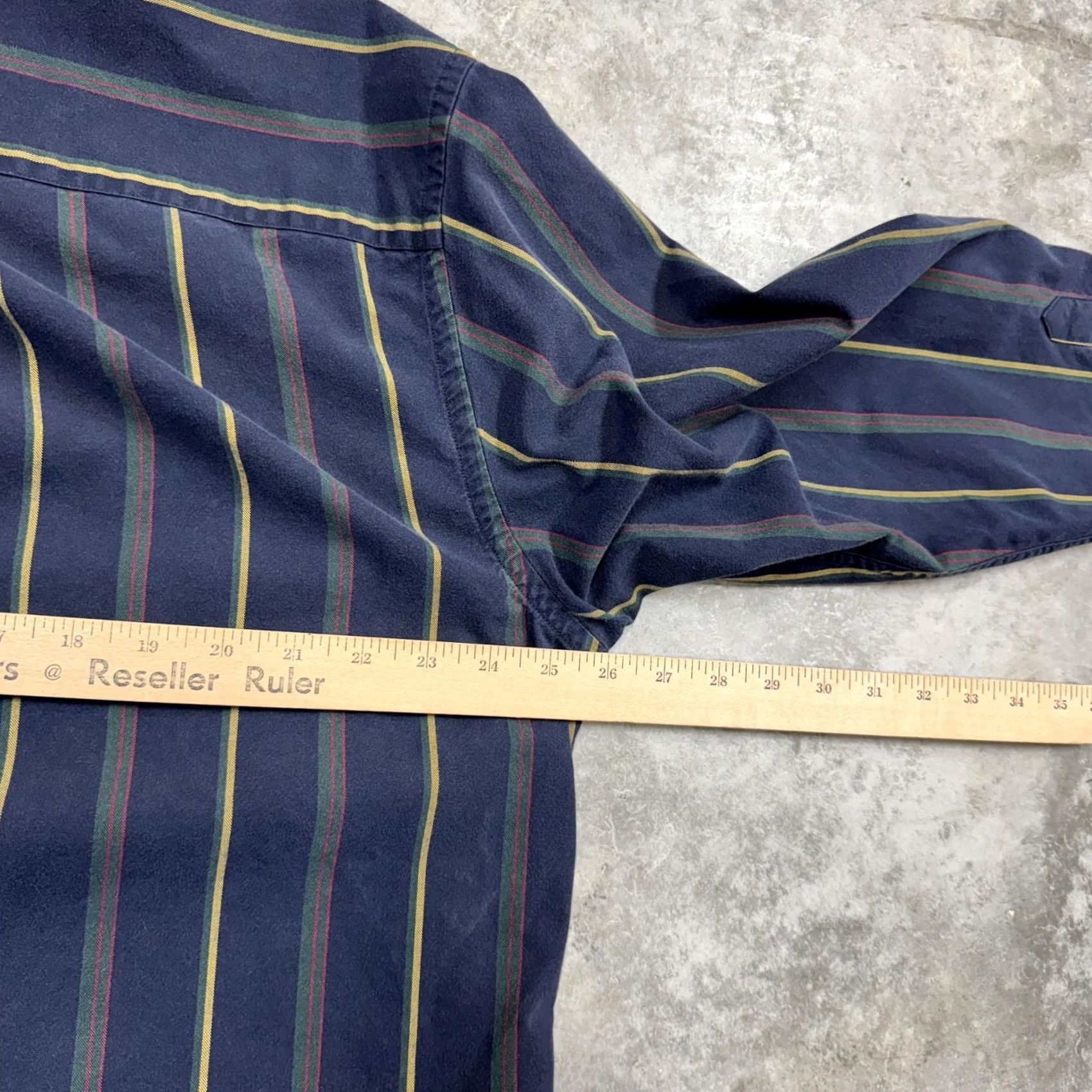 Roundtree & Yorke VINTAGE Roundtree & Yorke Varsity Shirt Mens Large Blue Striped Button Down 90s Size US L / EU 52-54 / 3 - 7 Thumbnail