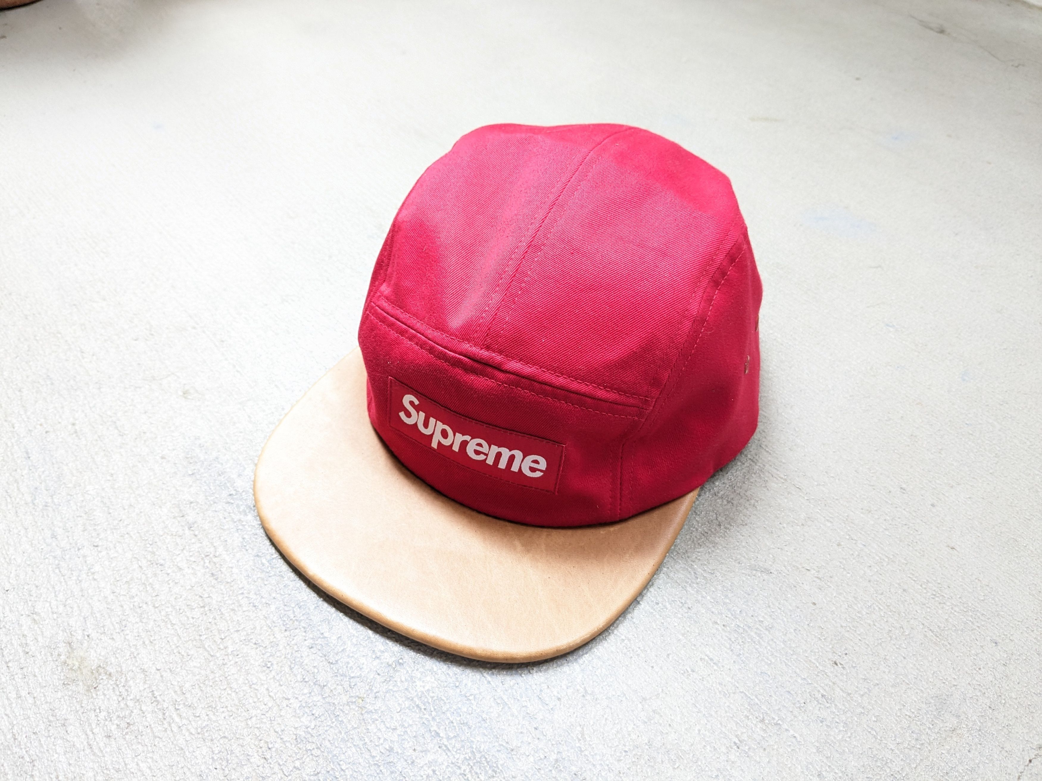 Supreme Supreme Expedition Leather Visor Camp Cap Red Brown BOGO Size ONE SIZE - 5 Thumbnail