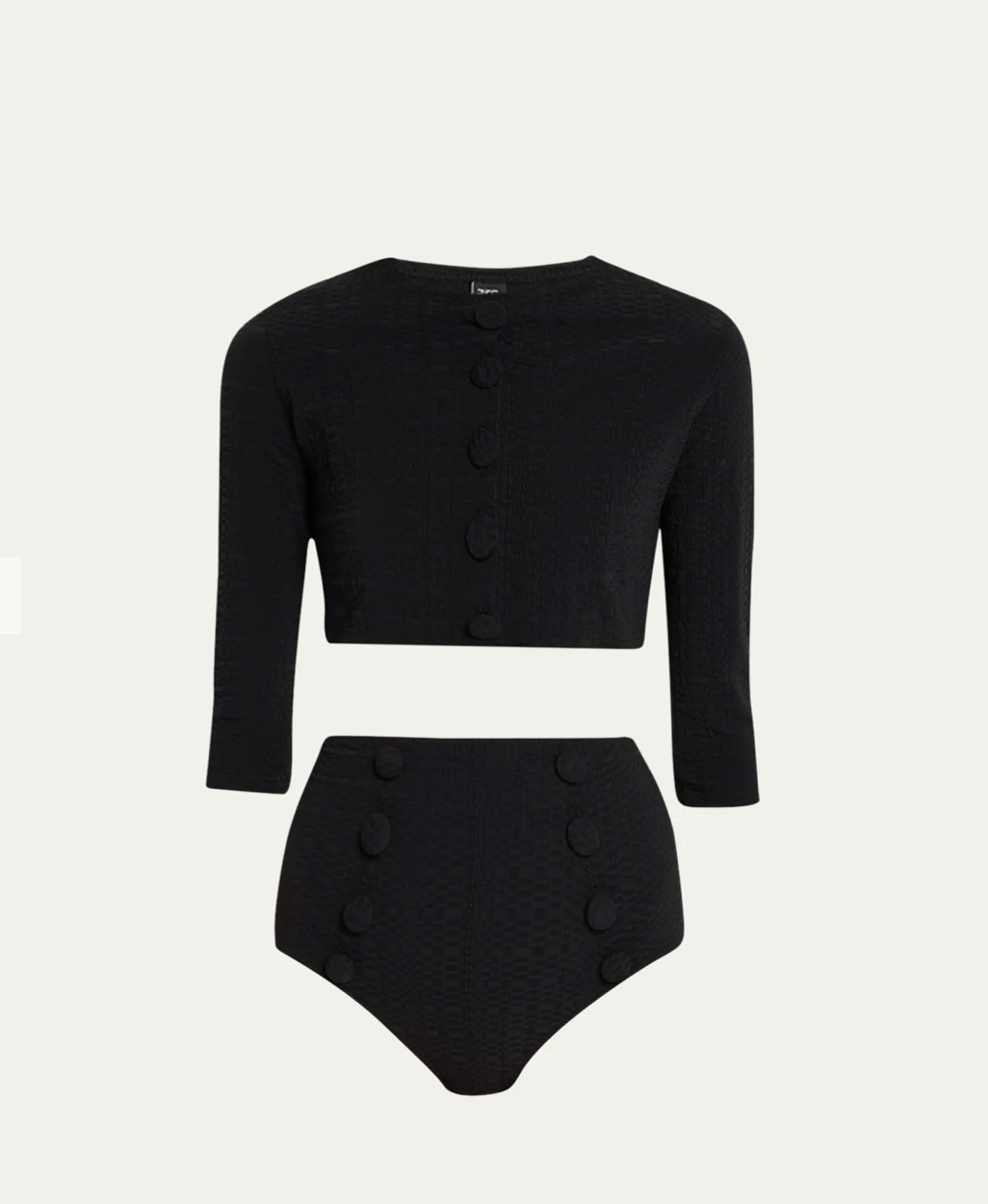 Lisa Marie Fernandez Black Long Sleeve Swim Top Size S / US 4 / IT 40 - 1 Thumbnail