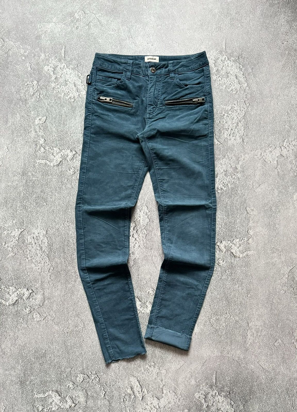Designer × Zadig & Voltaire Zadig & Voltaire 36 eva zip velours pant trouser chino Jean Size 25" / US 0 / IT 36 - 1 Thumbnail