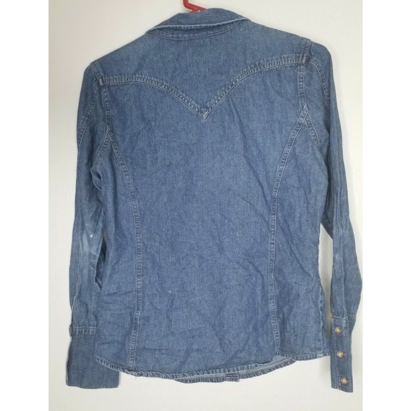 Levi's LEVI'S Blue Denim Western Button-Up Long Sleeve Shirt Womens Medium Blue Size M / US 6-8 / IT 42-44 - 3 Thumbnail