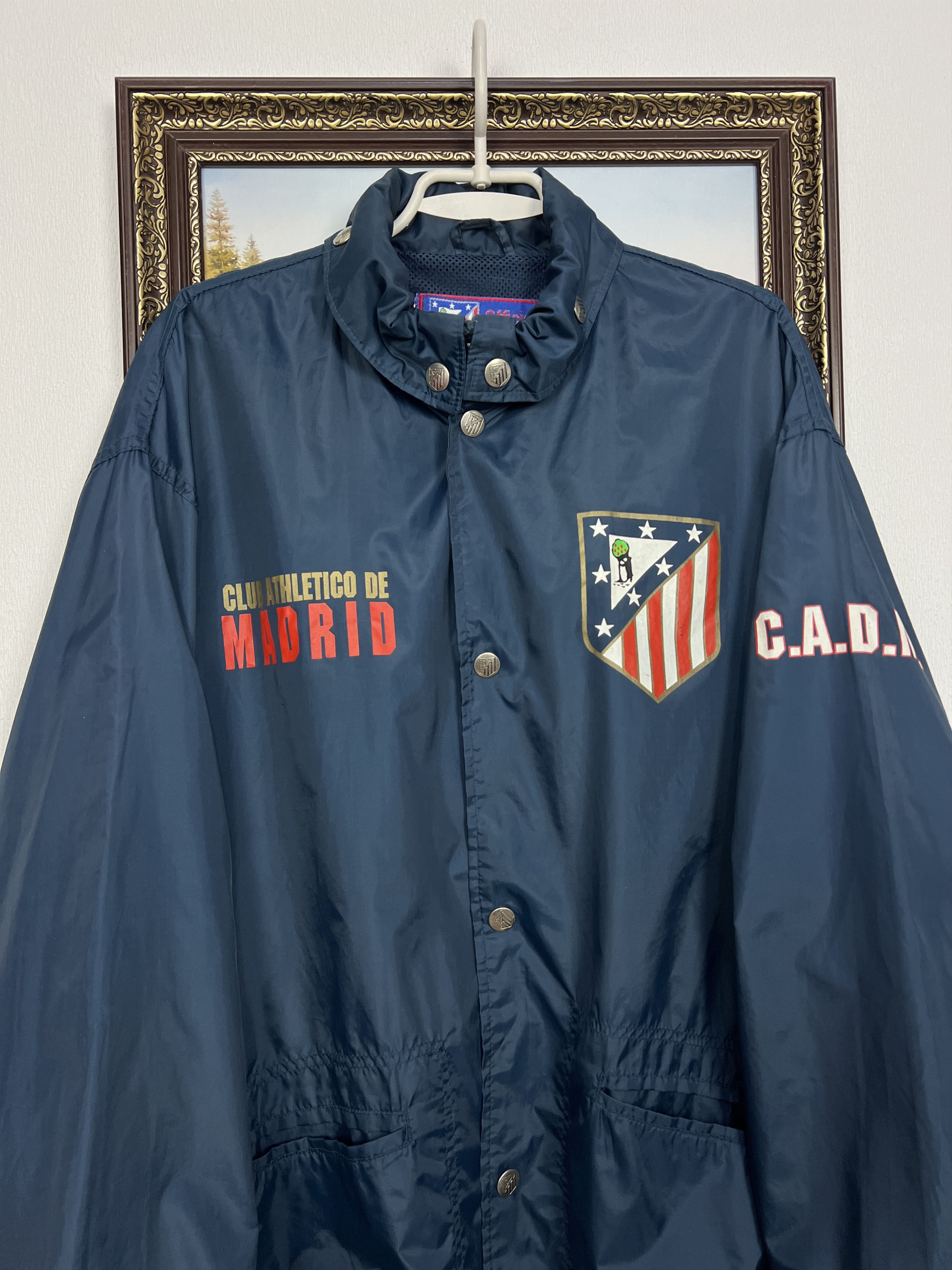 Vintage Atletico Madrid Football Jacket Windbreaker Track
