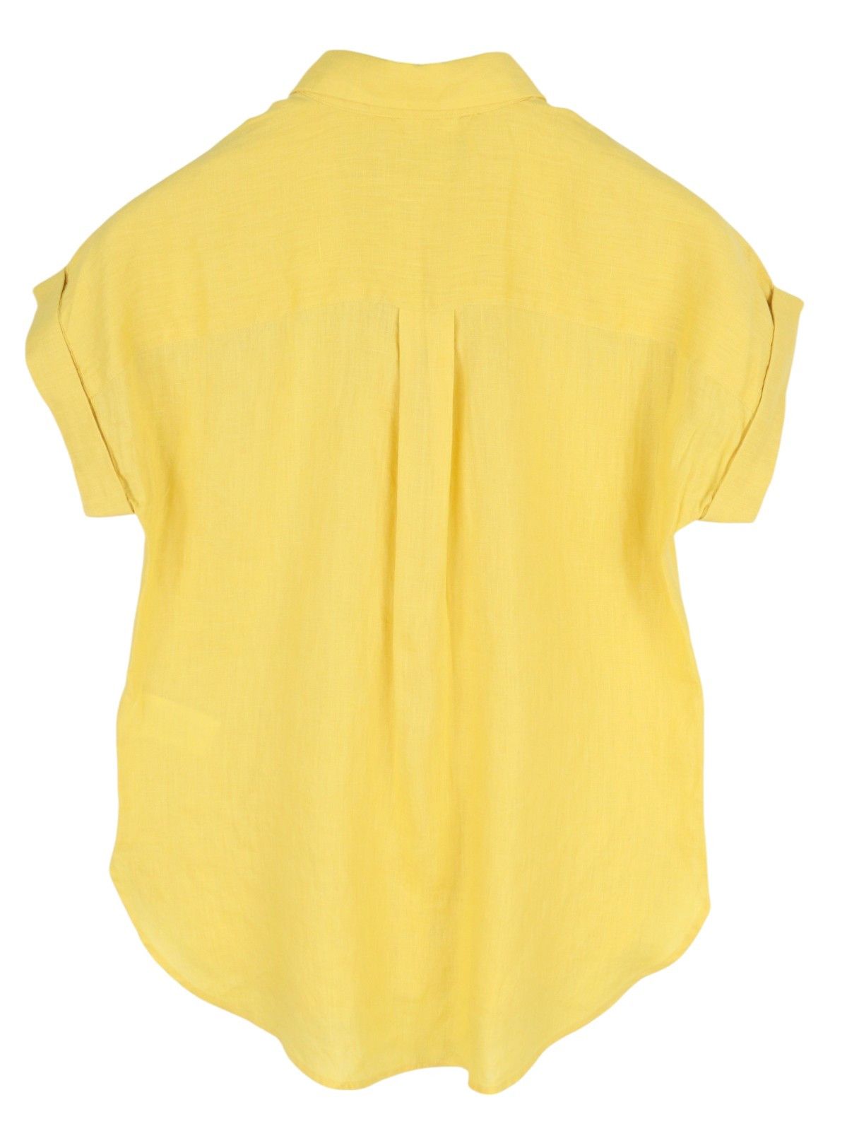 Lauren Ralph Lauren L Yellow Linen Buttoned Spread Shirt 84693 Size L / US 10 / IT 46 - 2 Thumbnail