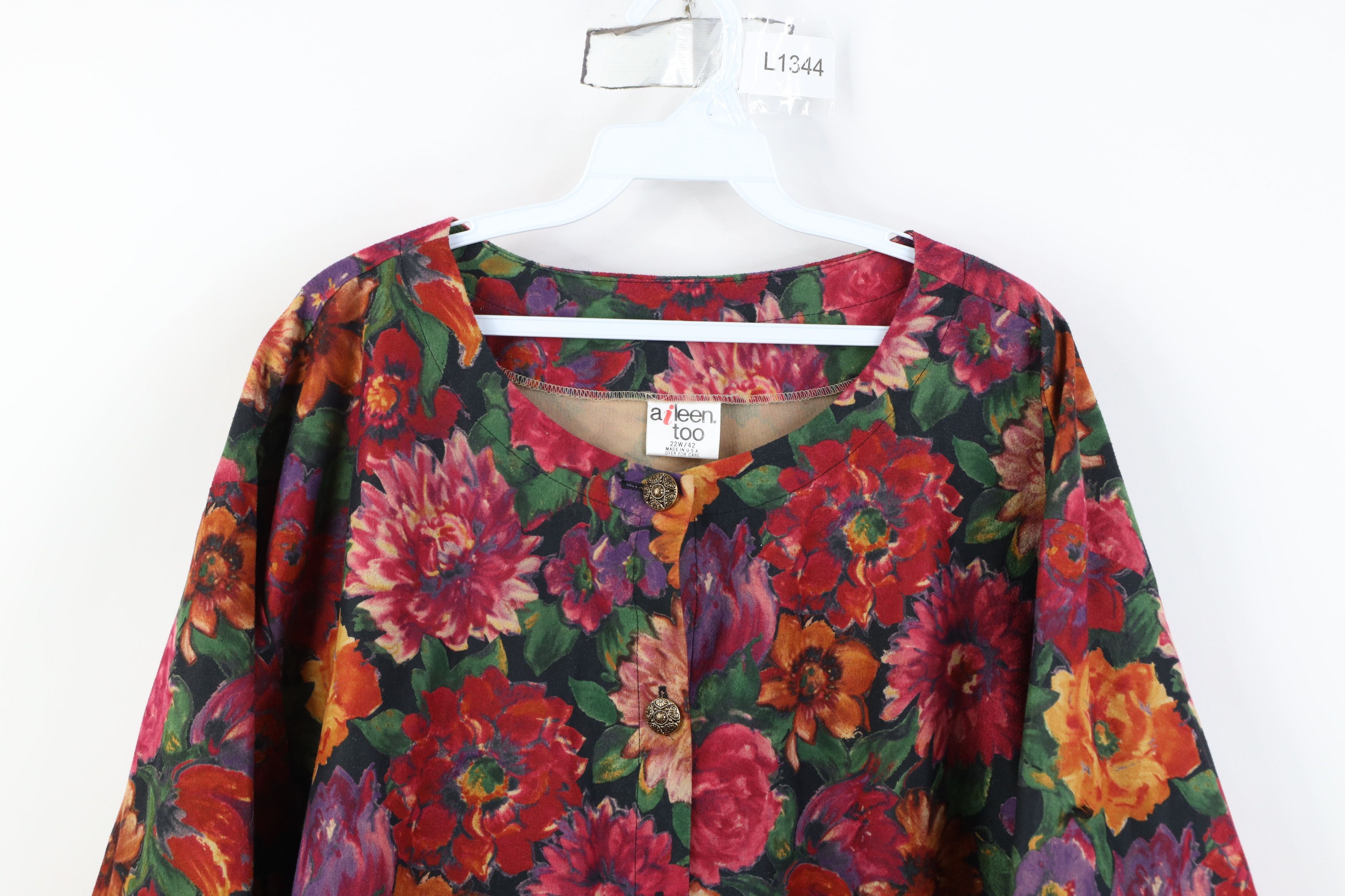 Vintage Vintage 90s All Over Print Chamois Cloth Sweater USA Size 3XL / US 20-22 - 2 Thumbnail