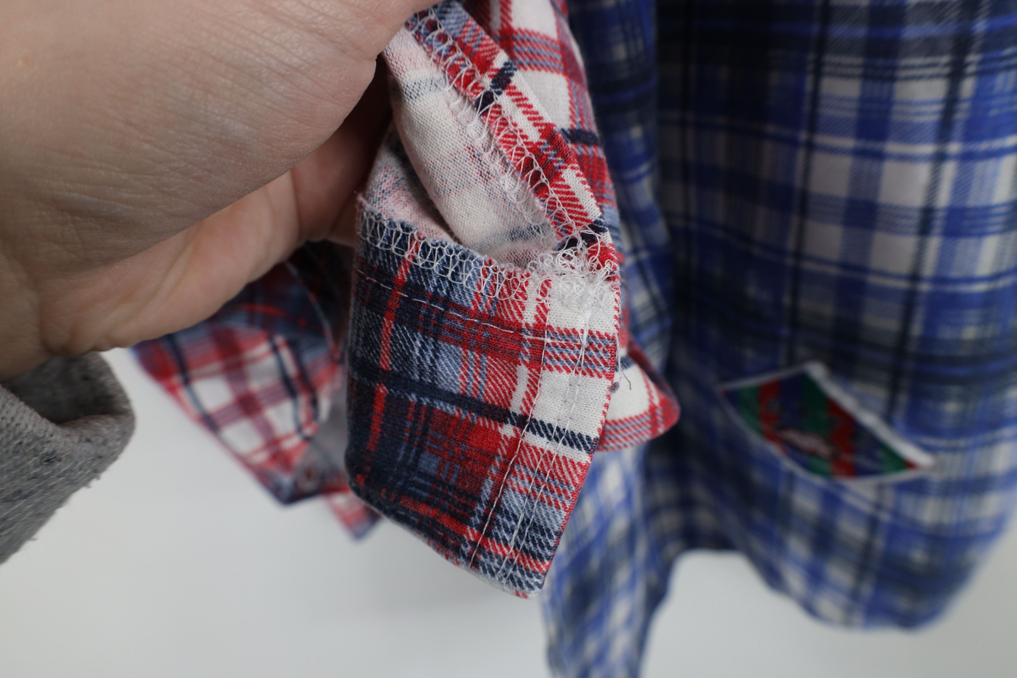 Vintage Vintage 90s Streetwear Block Flannel Baseball Jersey Plaid Size XL / US 12-14 / IT 48-50 - 6 Thumbnail