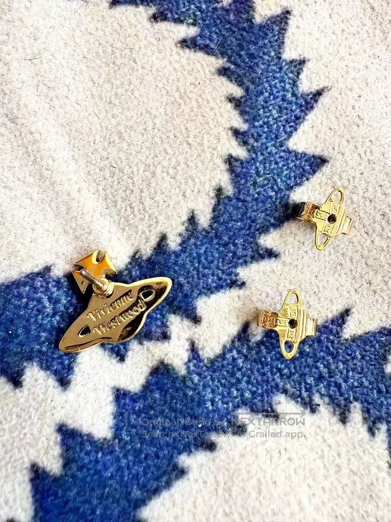 Vivienne Westwood Vivienne Westwood Red Gold Saturn Earrings. Size ONE SIZE - 3 Thumbnail