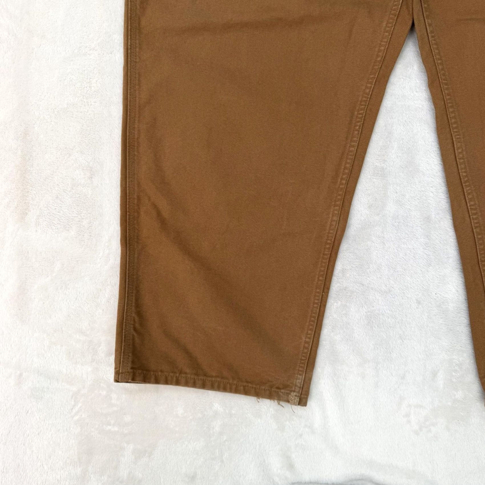Carhartt VINTAGE Carhartt Jeans Pants Mens 50x30 Brown Canvas Carpenter Work Dungaree BRN Brown Cotton Relaxed Cargo Pocket Straight 50 Mens Size US 34 / EU 50 - 6 Thumbnail