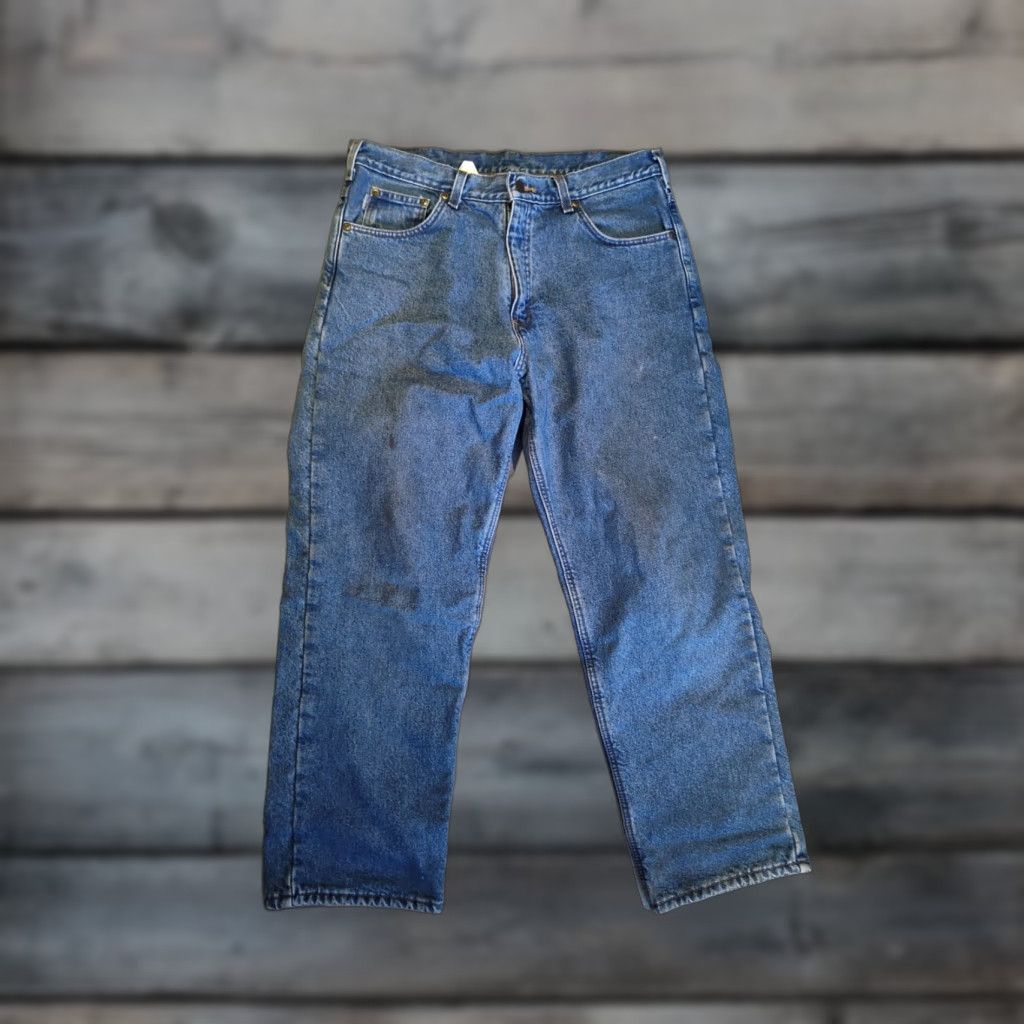 Carhartt VINTAGE Carhartt Denim Fleece Lined Work Pants 38X29 Men's Blue Jean Faded Size US 38 / EU 54 - 1 Thumbnail