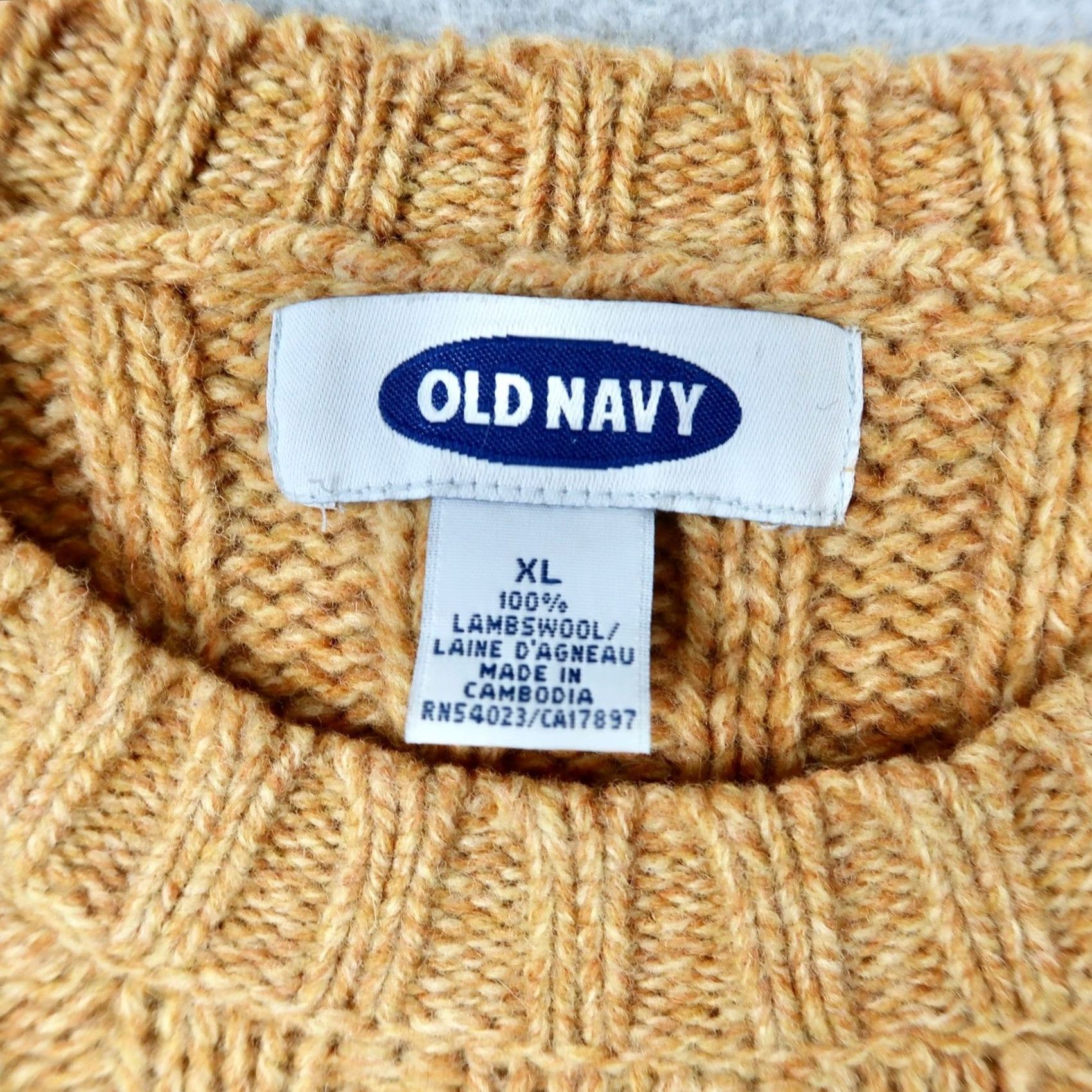Old Navy Vintage Old Navy Mens XL Sweater Mustard Yellow Ribbed Knit Crew Neck Size US XL / EU 56 / 4 - 4 Thumbnail