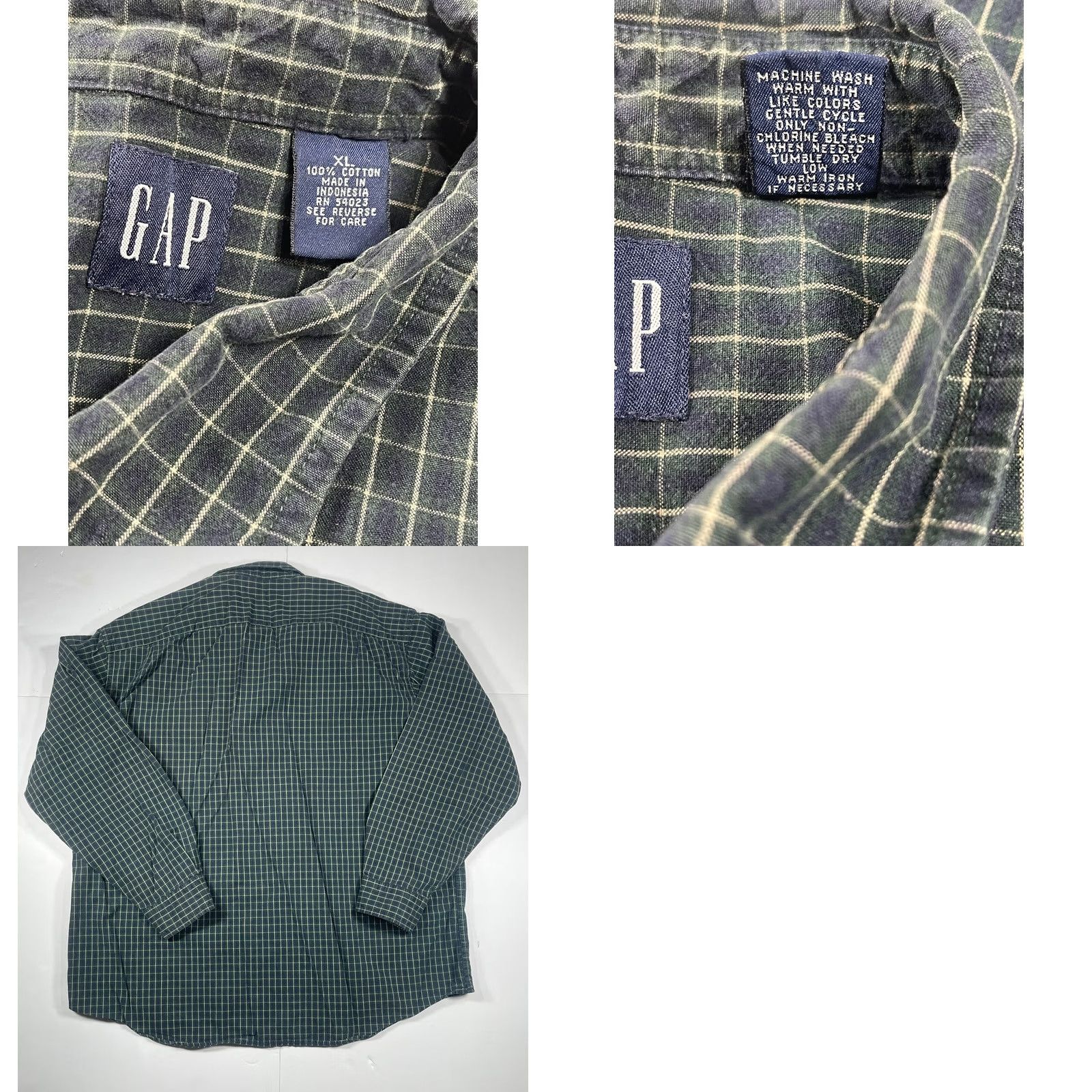 Gap Gap Button-Up Shirt Multicolor Plaid Long Sleeve XL Men’s Heavy Cotton Casual Workwear Shirt Size US XL / EU 56 / 4 - 8 Thumbnail