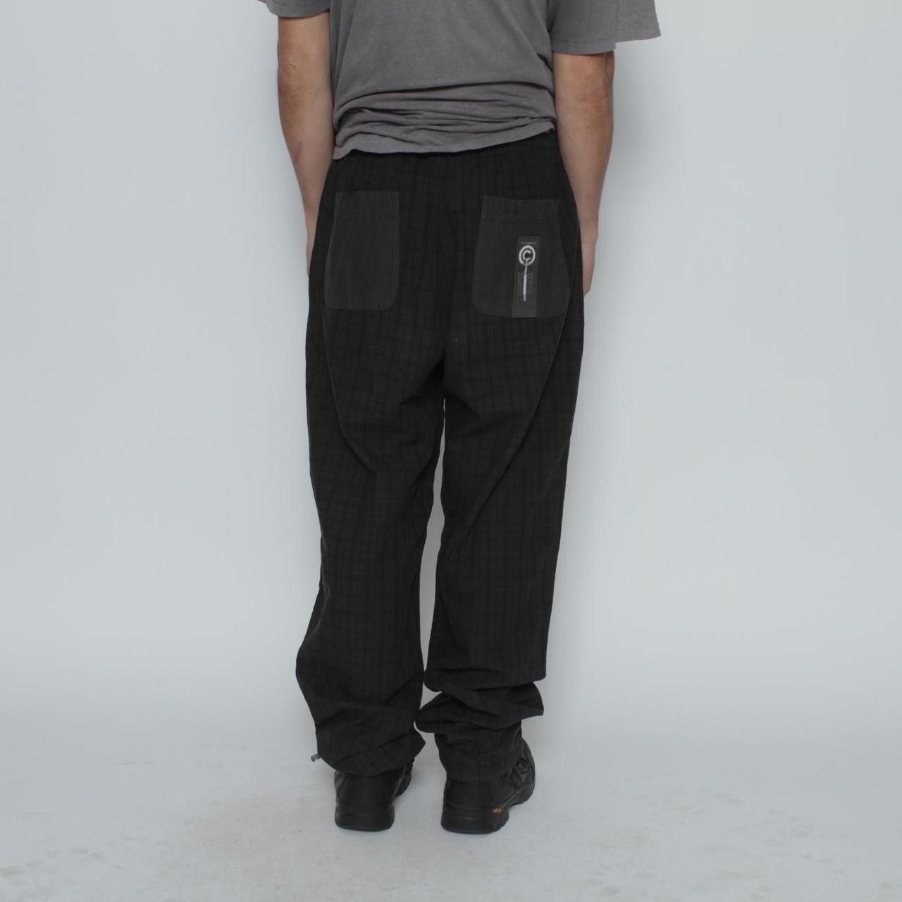 Vintage BLACK PLAID LIGHTWEIGHT DOOUBLE KNEE PANTS BY THINK PINK Size US 34 / EU 50 - 4 Thumbnail