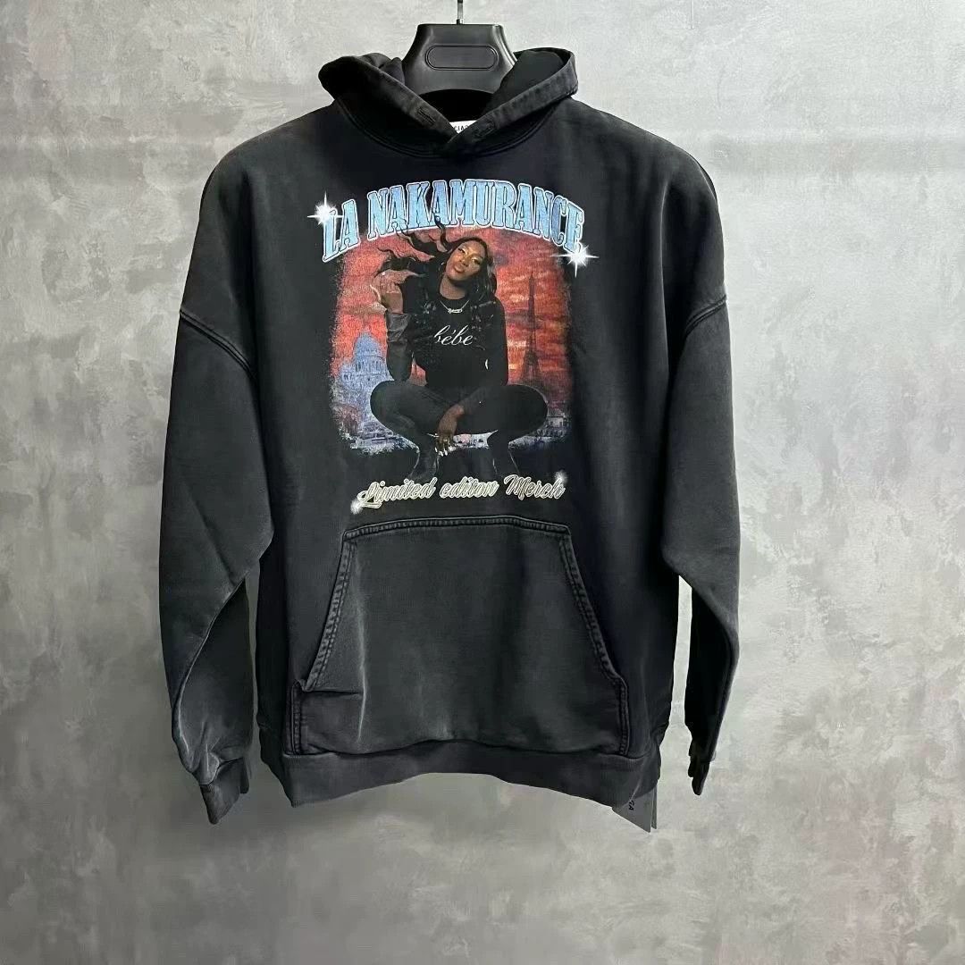 Balenciaga Balenciaga Fleece Graphic Black Hoodie 3 Men Size US XS / EU 42 / 0 - 1 Thumbnail