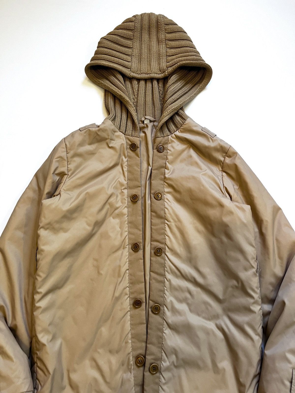 Helmut Lang AW04 Helmut Lang knit hood double-layer bomber/parka jacket Size US L / EU 52-54 / 3 - 9 Thumbnail