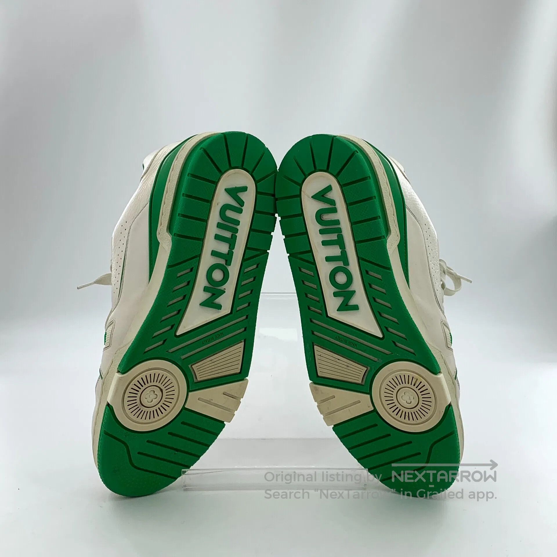 Louis Vuitton Louis Vuitton White and Green Color Laced Casual Flat Spor Size US 9 / EU 42 - 5 Thumbnail