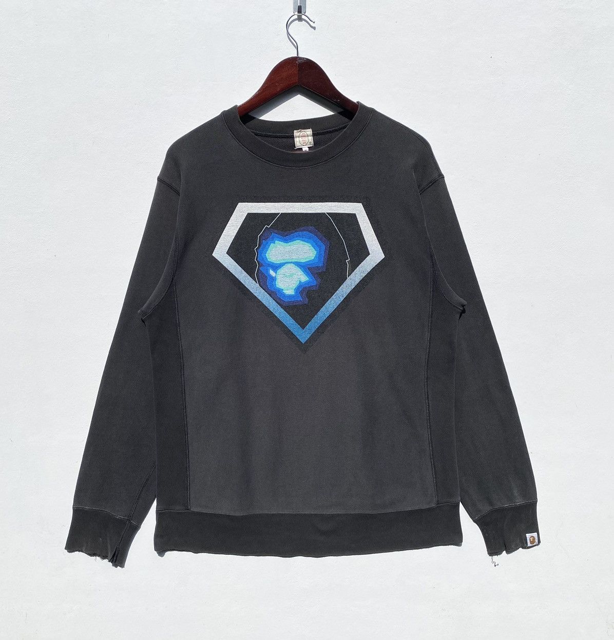 Bape Vintage A Bathing Ape Superman Logo Sweatshirt Distressed Size US M / EU 48-50 / 2 - 1 Thumbnail