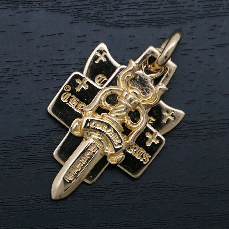 image of Chrome Hearts 3 Trinkets Pendant in Gold, Men's