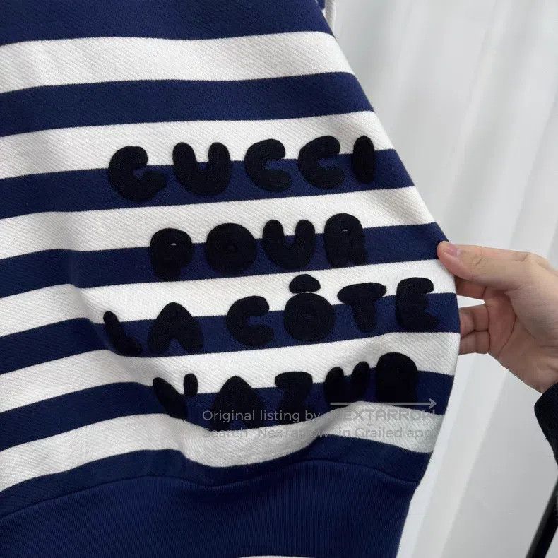 Gucci Gucci Striped embroidered letter gold button sweatshirt Size XXS / US 00 / IT 34 - 5 Thumbnail