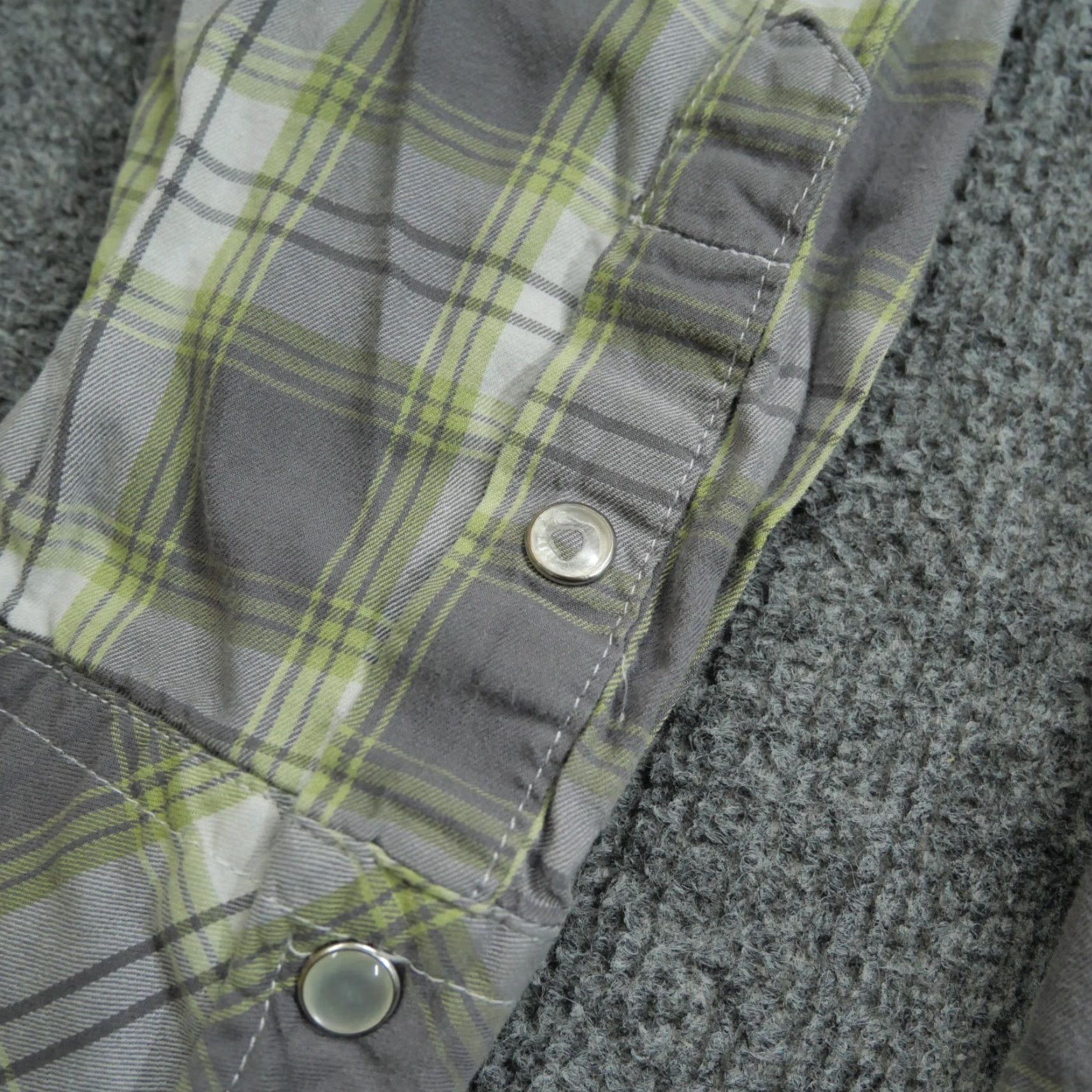 Roper VINTAGE Roper Shirt Mens XL Grey Green Plaid Pearl Snap Long Sleeve Western Country Size US XL / EU 56 / 4 - 5 Thumbnail