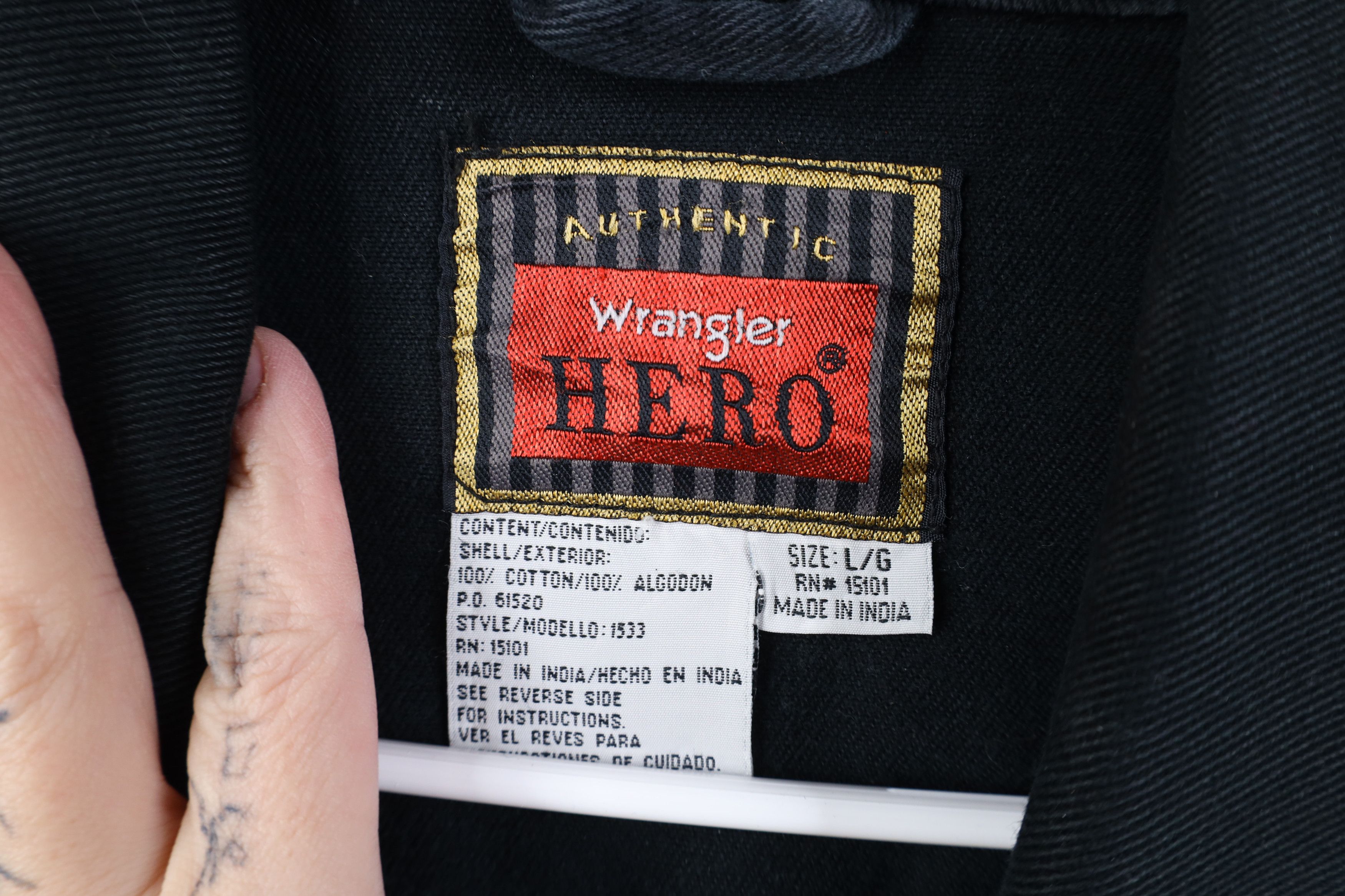 Wrangler Vintage 90s Y2K Wrangler Denim Jean Trucker Jacket Black Size US L / EU 52-54 / 3 - 5 Thumbnail