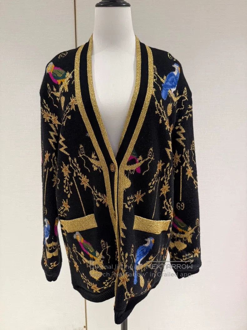 Gucci Gucci Silk and wool blend colour block pattern V-neck coat Size XS / US 0-2 / IT 36-38 - 1 Thumbnail