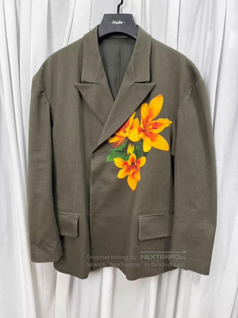 Yohji Yamamoto Yohji Yamamoto Size 2 Lily flower dye-painted blazer with f Size 38R - 1 Thumbnail