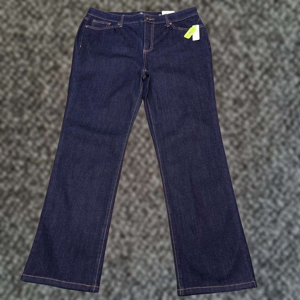 Vintage St Johns Bay Jeans Womens 14S Rinse Stretch Regular Straight 5-Pocket Denim Blue Size 36" / US 14 / IT 50 - 1 Thumbnail