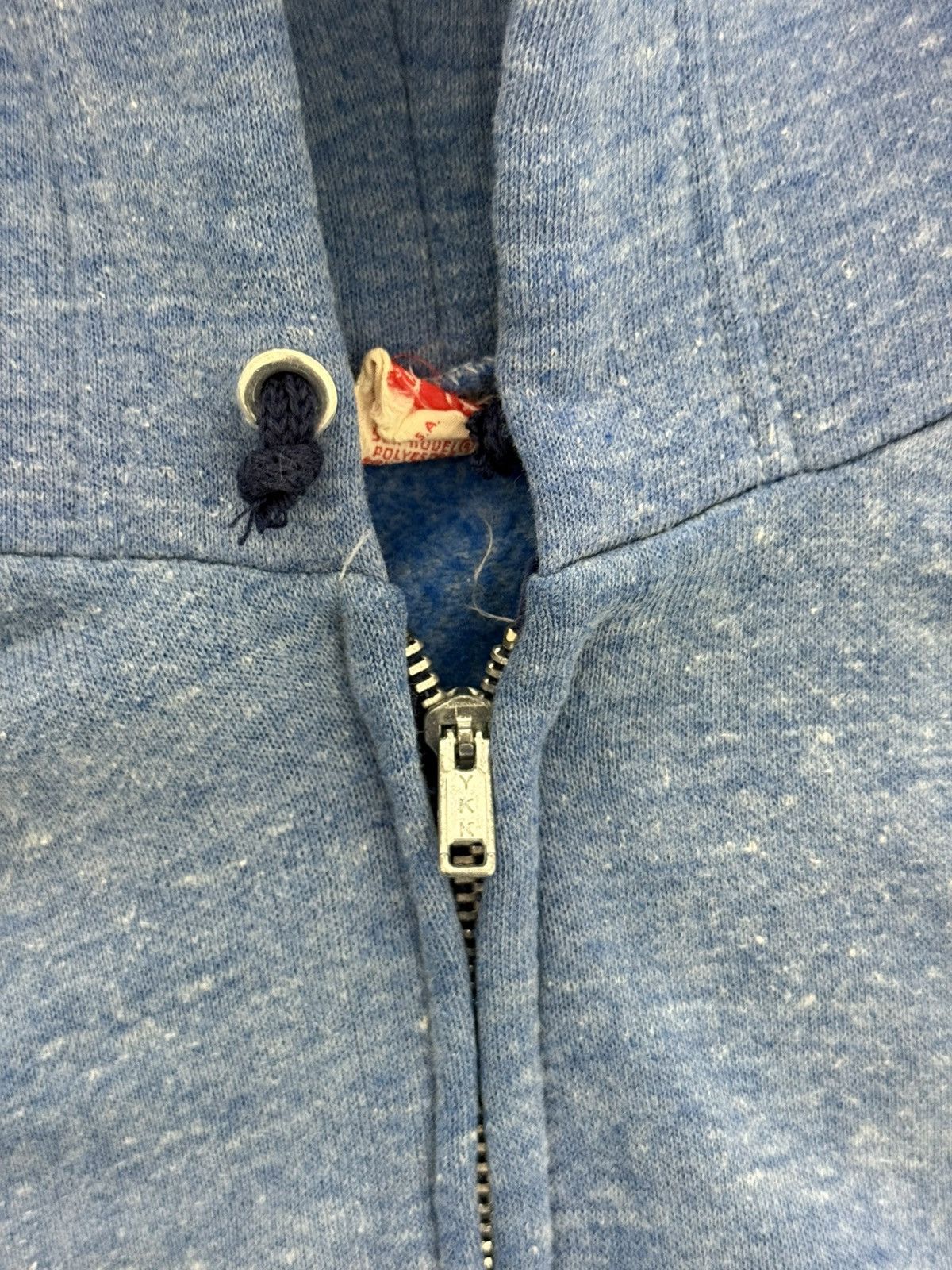 Hanes Blue Blank Full Zip Hoodie YKK Metal Zipper USA Made 80s Size US L / EU 52-54 / 3 - 3 Thumbnail