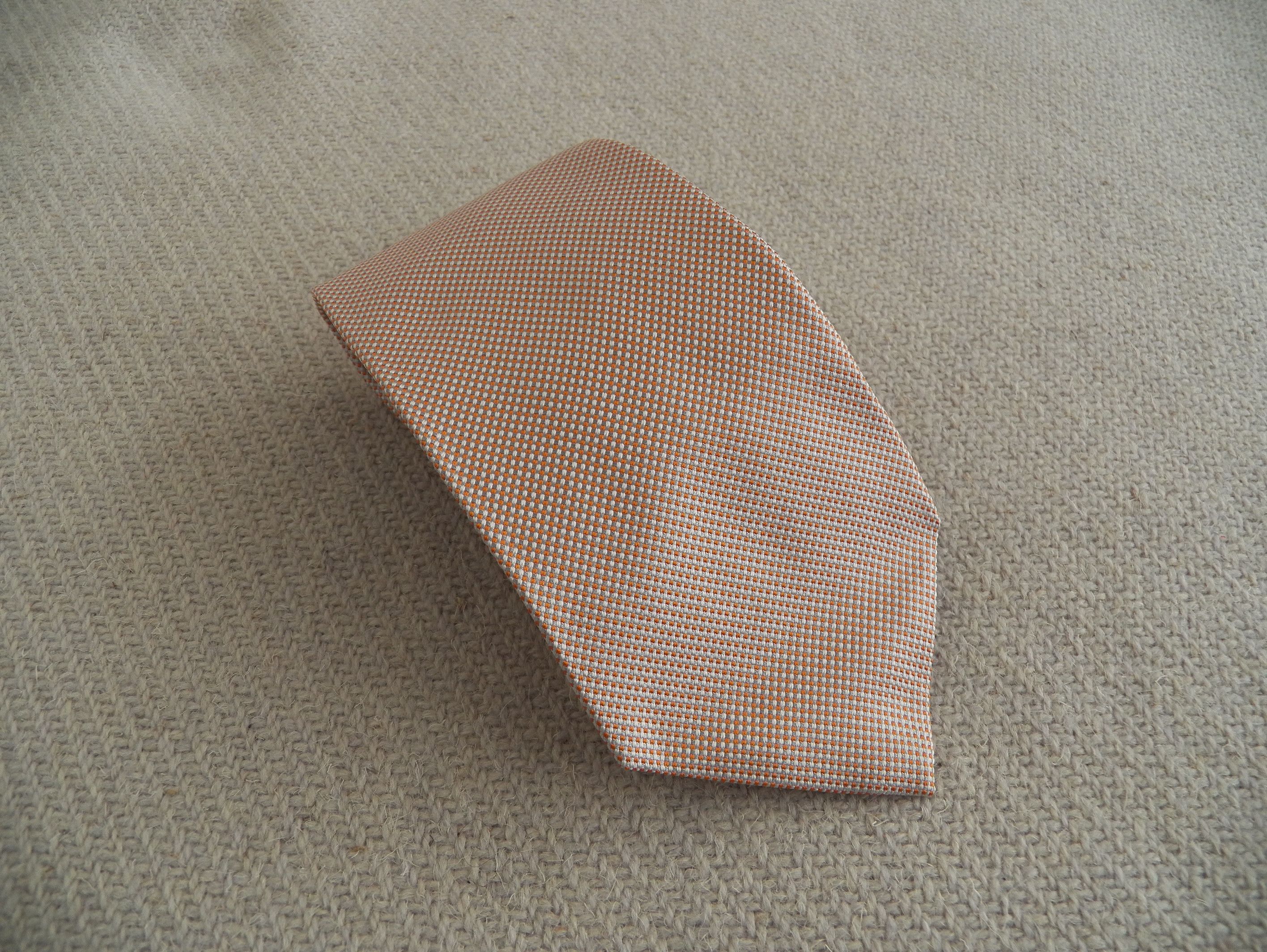 Luigi Borrelli Luigi Borrelli Napoli Necktie orange silver micro check dot Size ONE SIZE - 1 Thumbnail