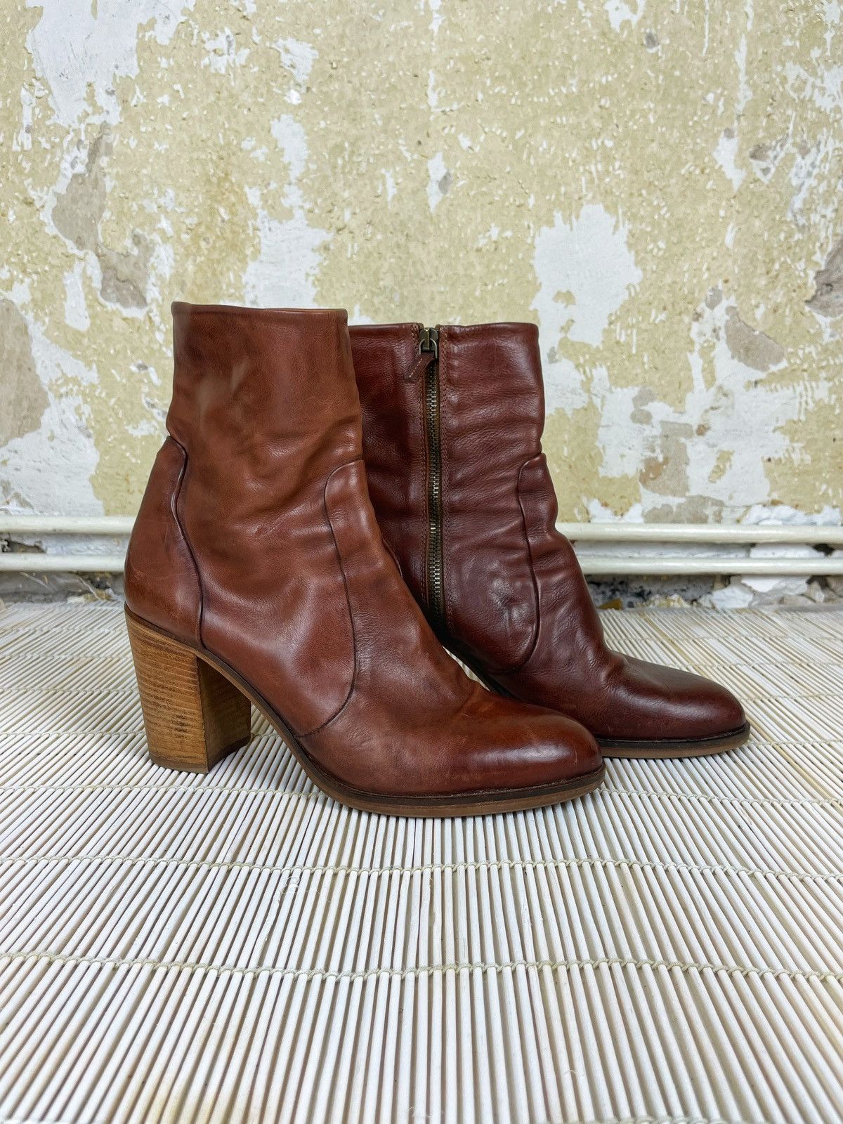 Other Brown Real Leather Ankle Boots Size US 9 / IT 39 - 3 Thumbnail